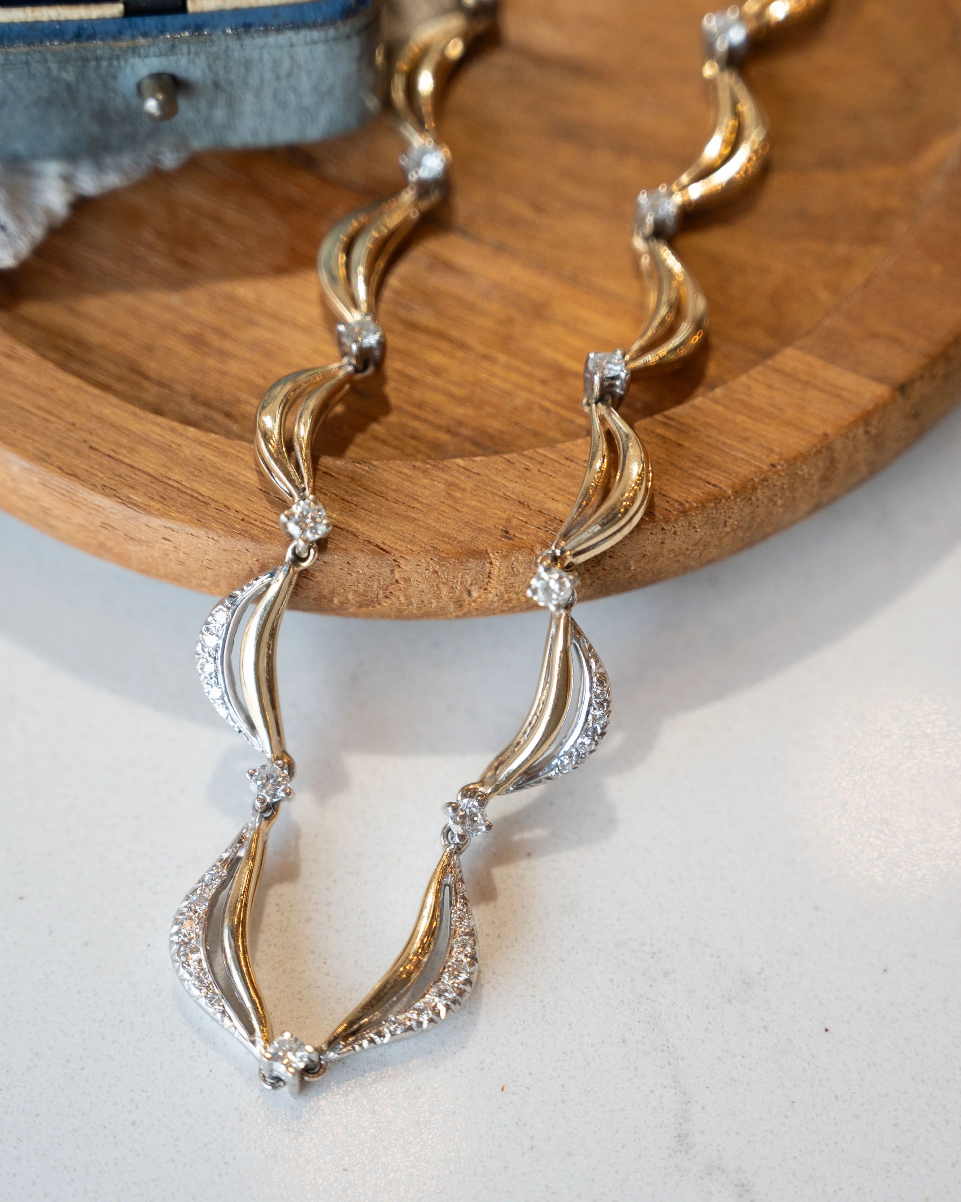 1.78 Diamond Collar Necklace 14k Two-Tone Gold - Image 5