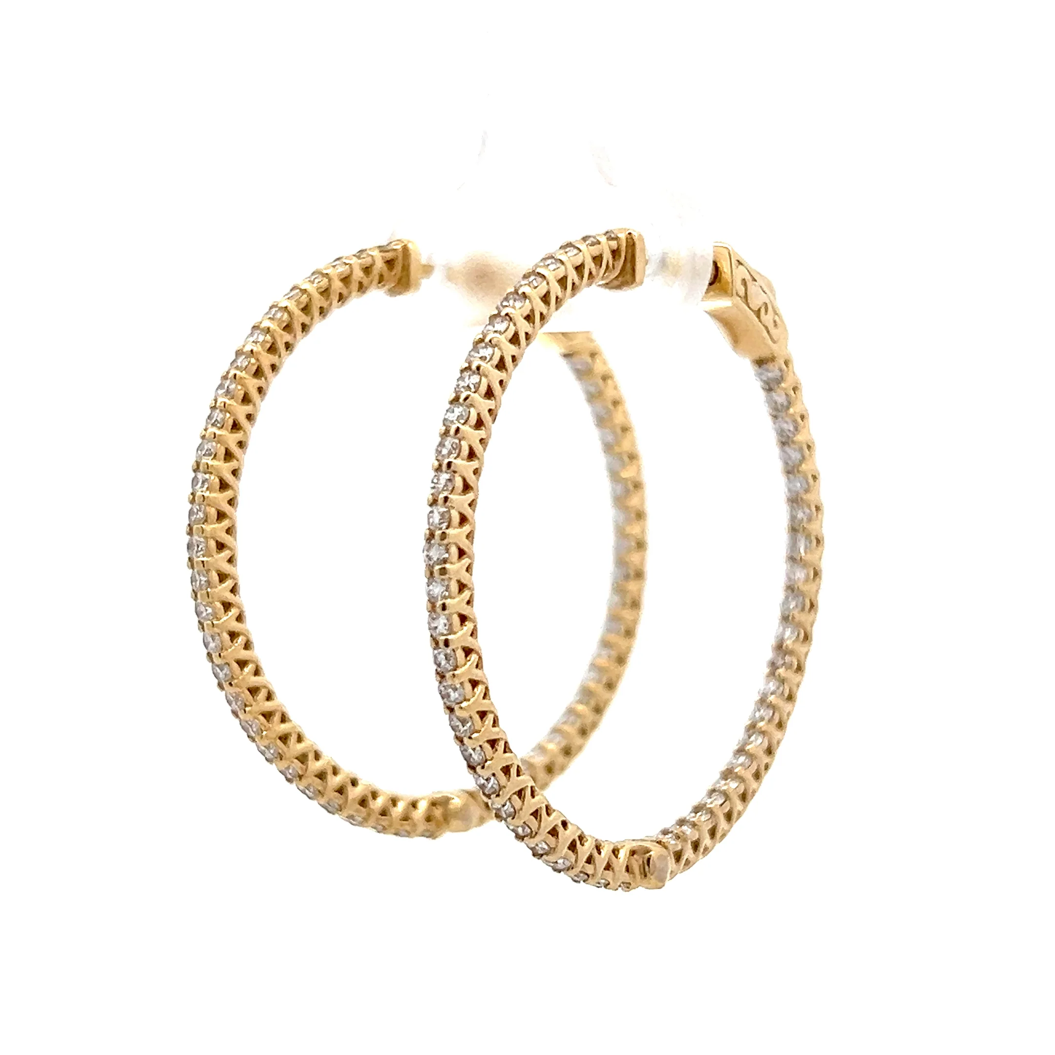 1.80 Inside-Out Diamond Hoop Earrings in 14k - Image 2