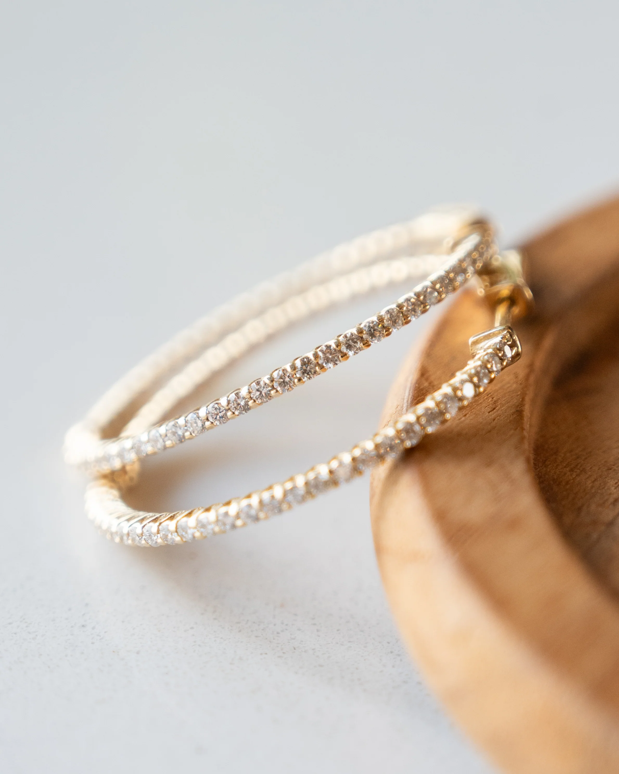 1.80 Inside-Out Diamond Hoop Earrings in 14k Yellow Gold - Image 5