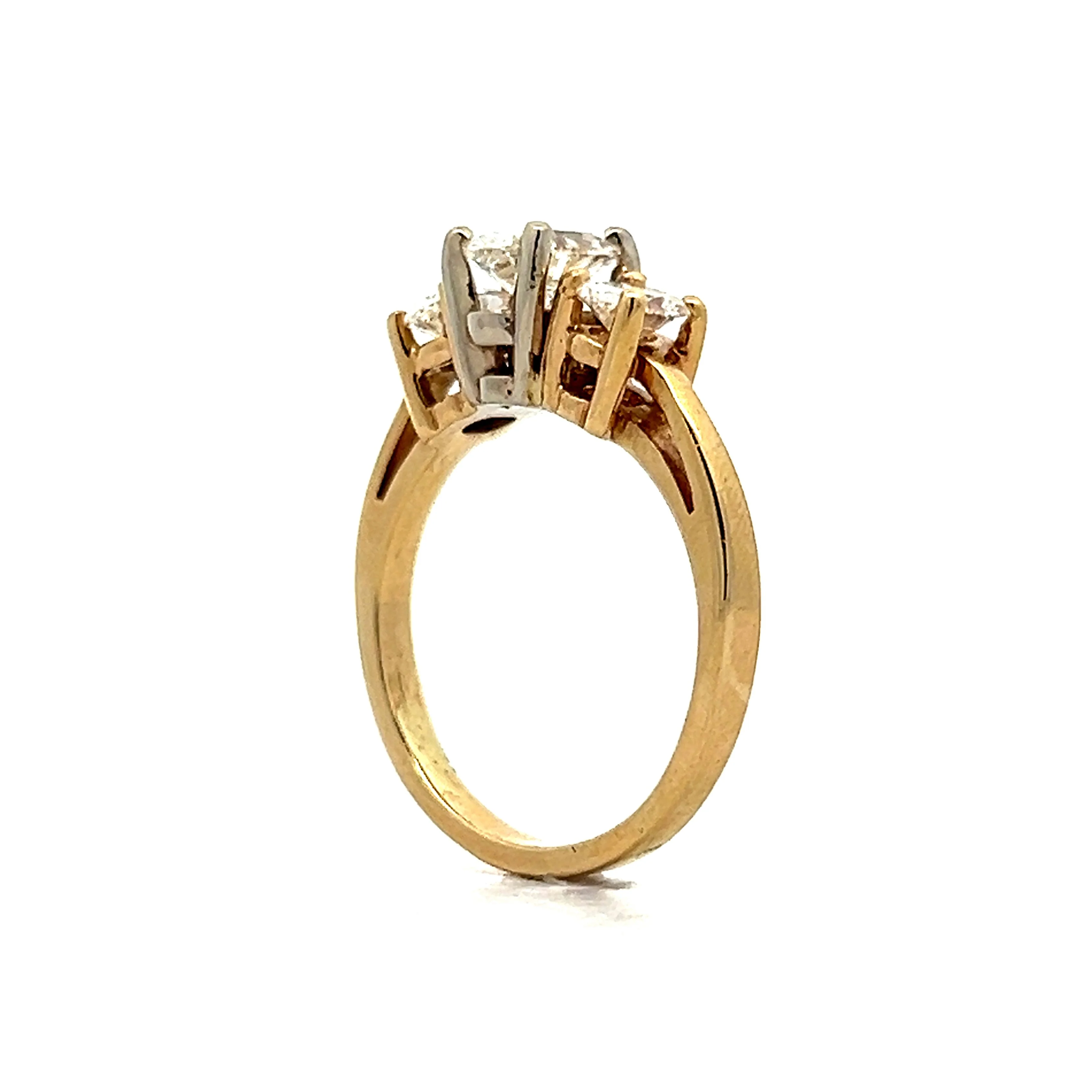 1.80 Oval Diamond Three Stone Engagement Ring in 14k - Image 5