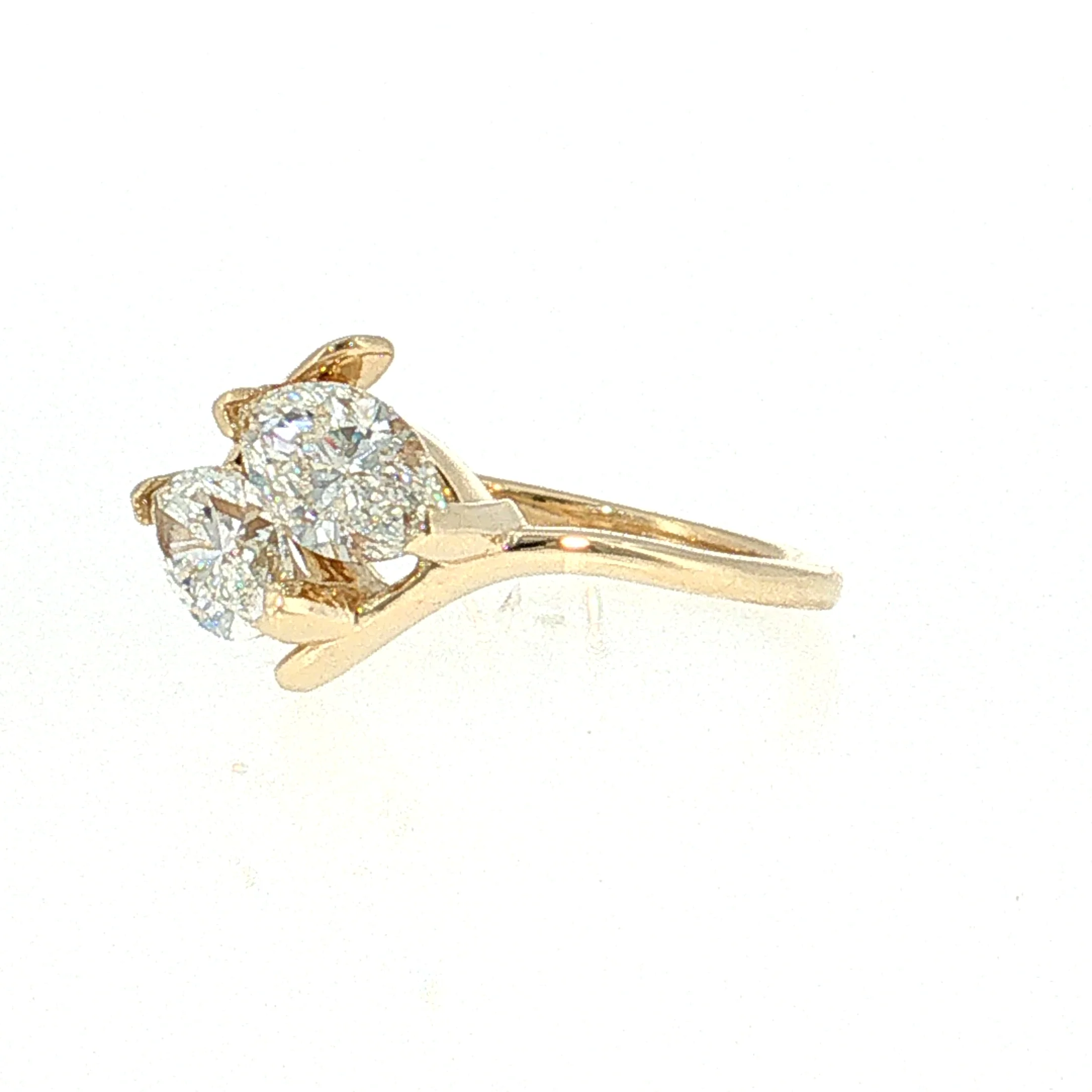 1.82 Diamond Toi Et Moi Engagement Ring 14k - Image 2