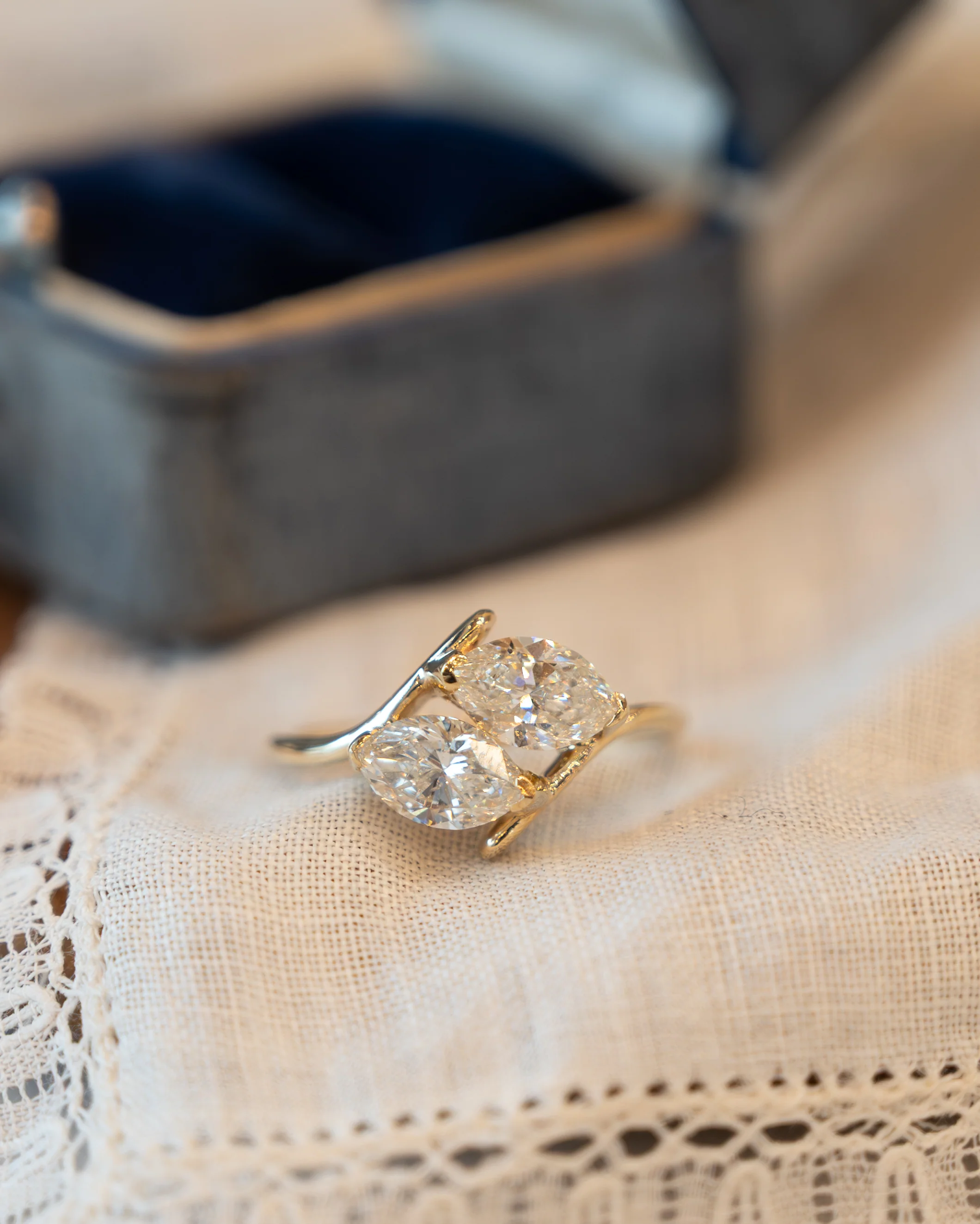 1.82 Diamond Toi Et Moi Engagement Ring 14k - Image 7