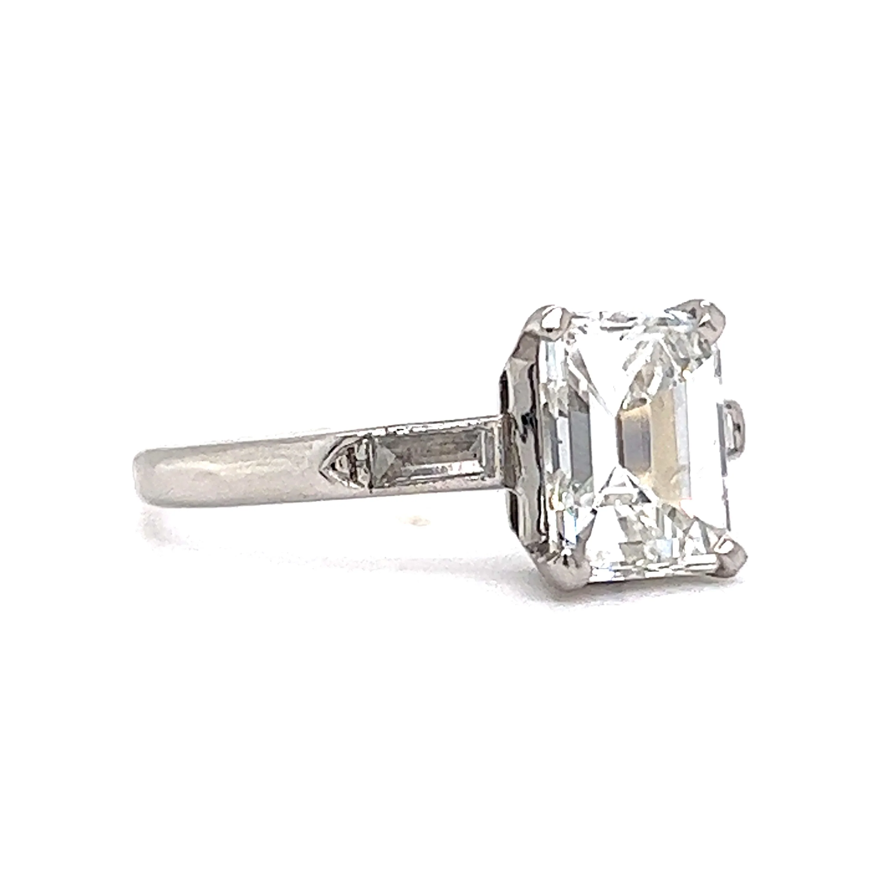 1.82 Emerald Cut Diamond Engagement Ring in Platinum - Image 3