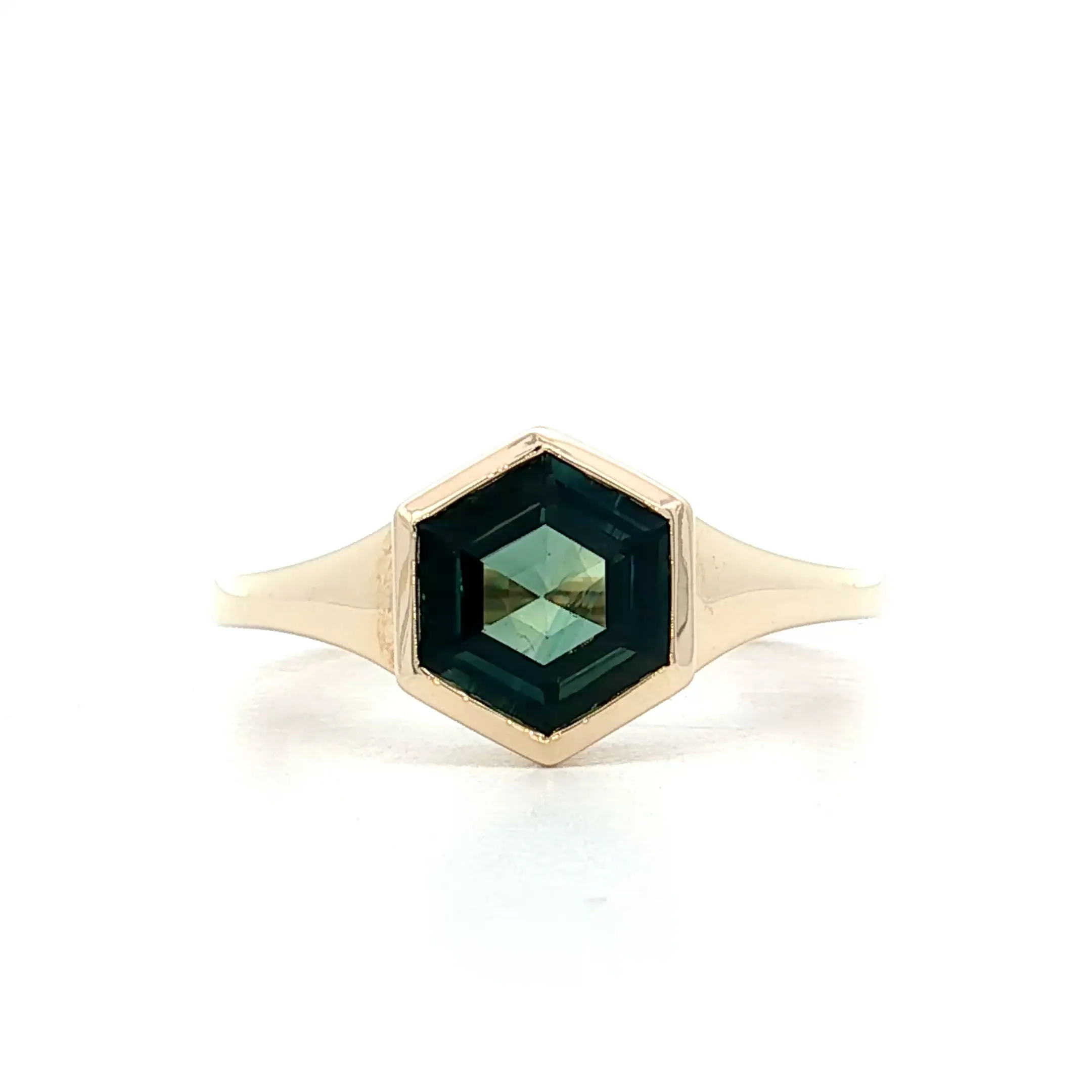 1.82 Hexagon Sapphire Engagement Ring in 14k