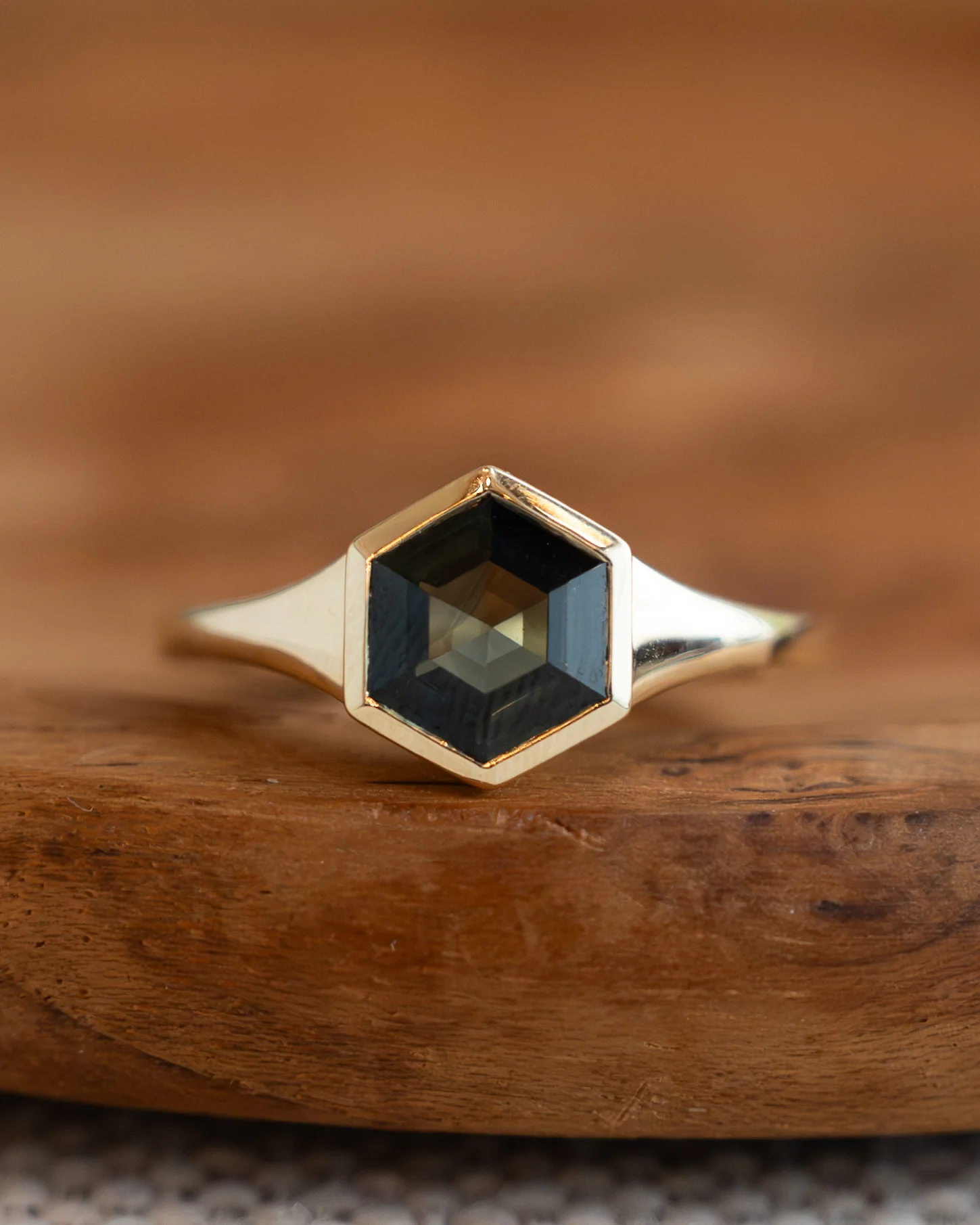 1.82 Hexagon Sapphire Engagement Ring in 14k - Image 6