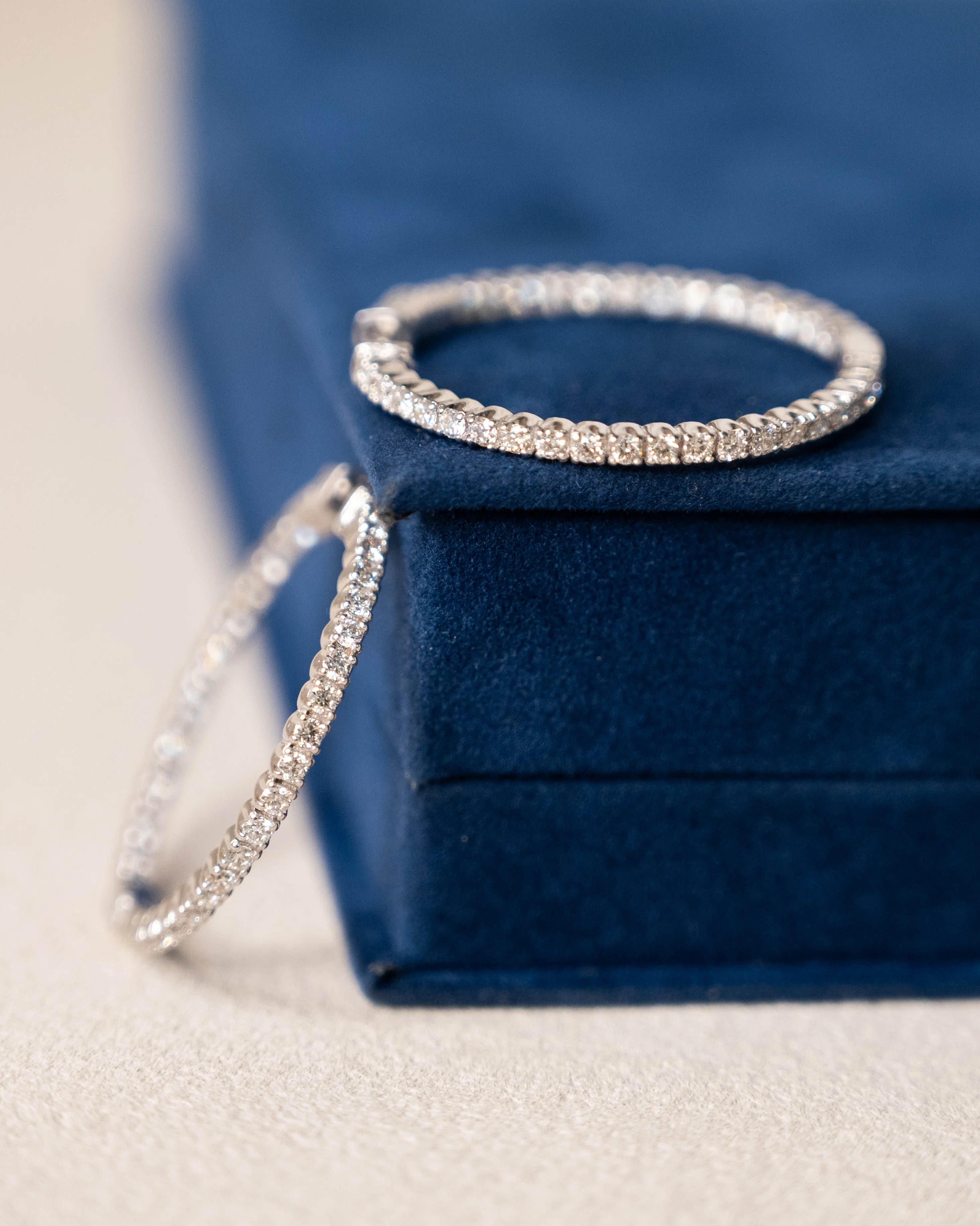1.86 Inside-Out Diamond Hoop Earrings 14k - Image 4