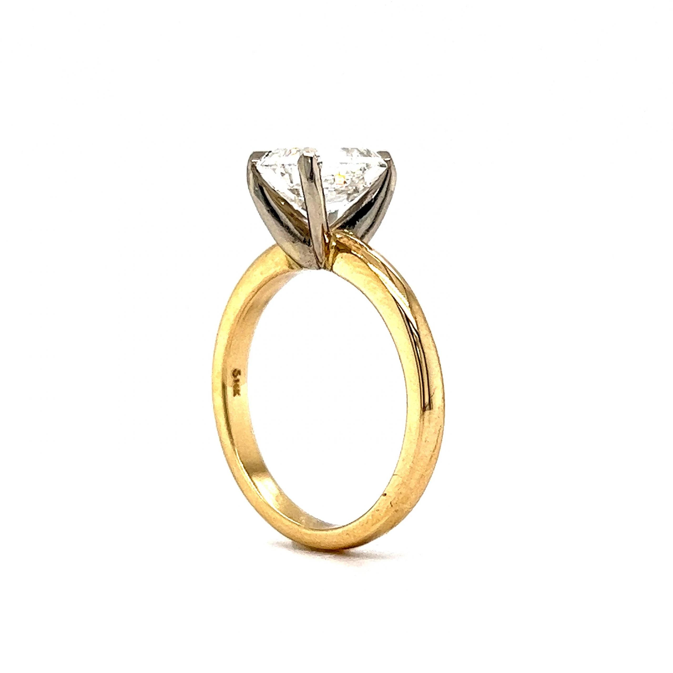 1.86 Solitaire Emerald Cut Diamond Engagement Ring in 14k Gold - Image 5