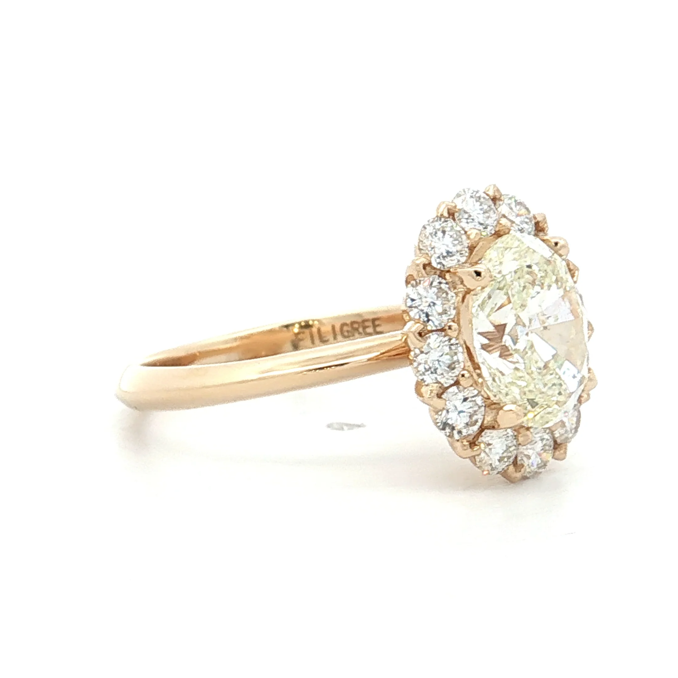 1.90 GIA Oval Diamond Halo Engagement Ring 14k - Image 3