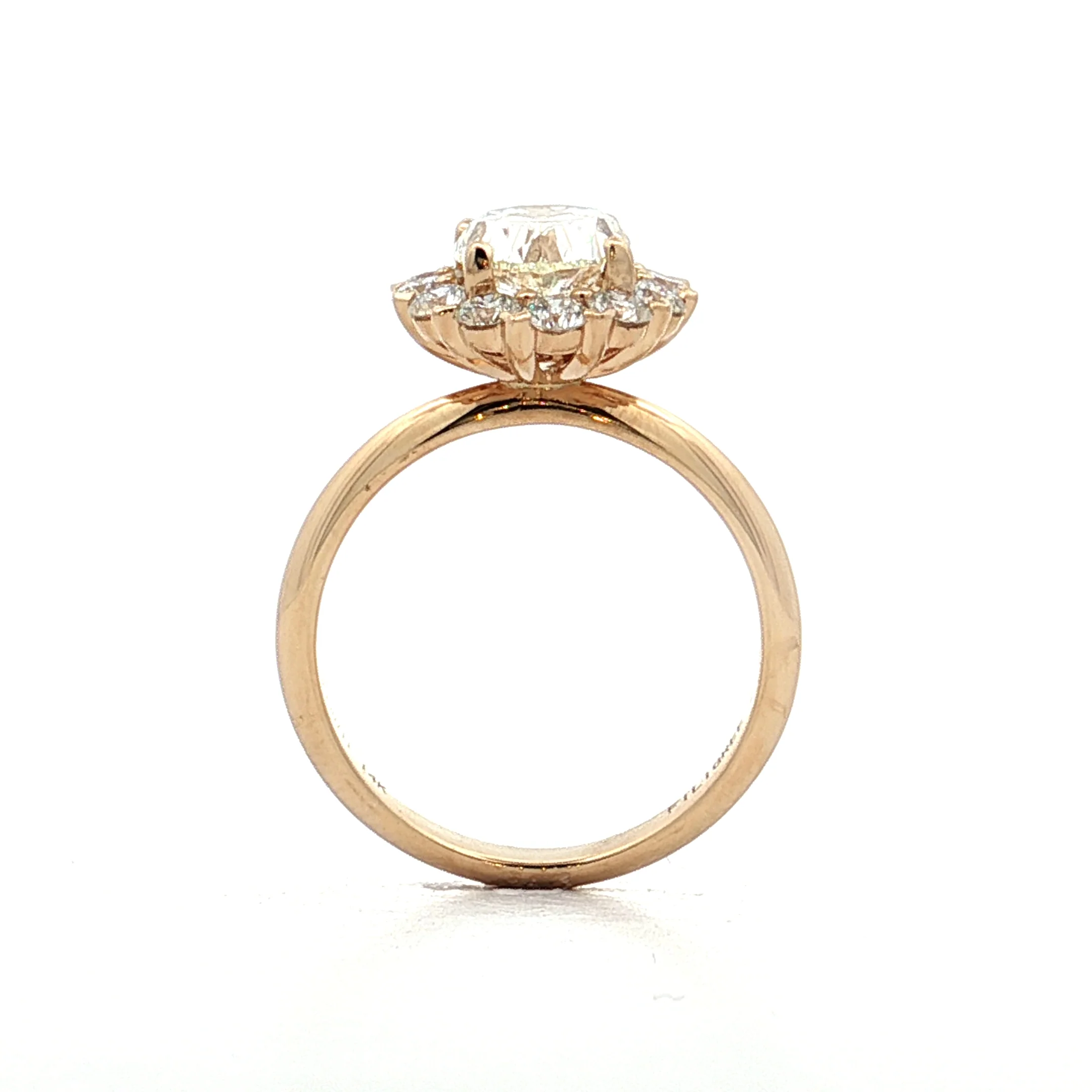 1.90 GIA Oval Diamond Halo Engagement Ring 14k - Image 4