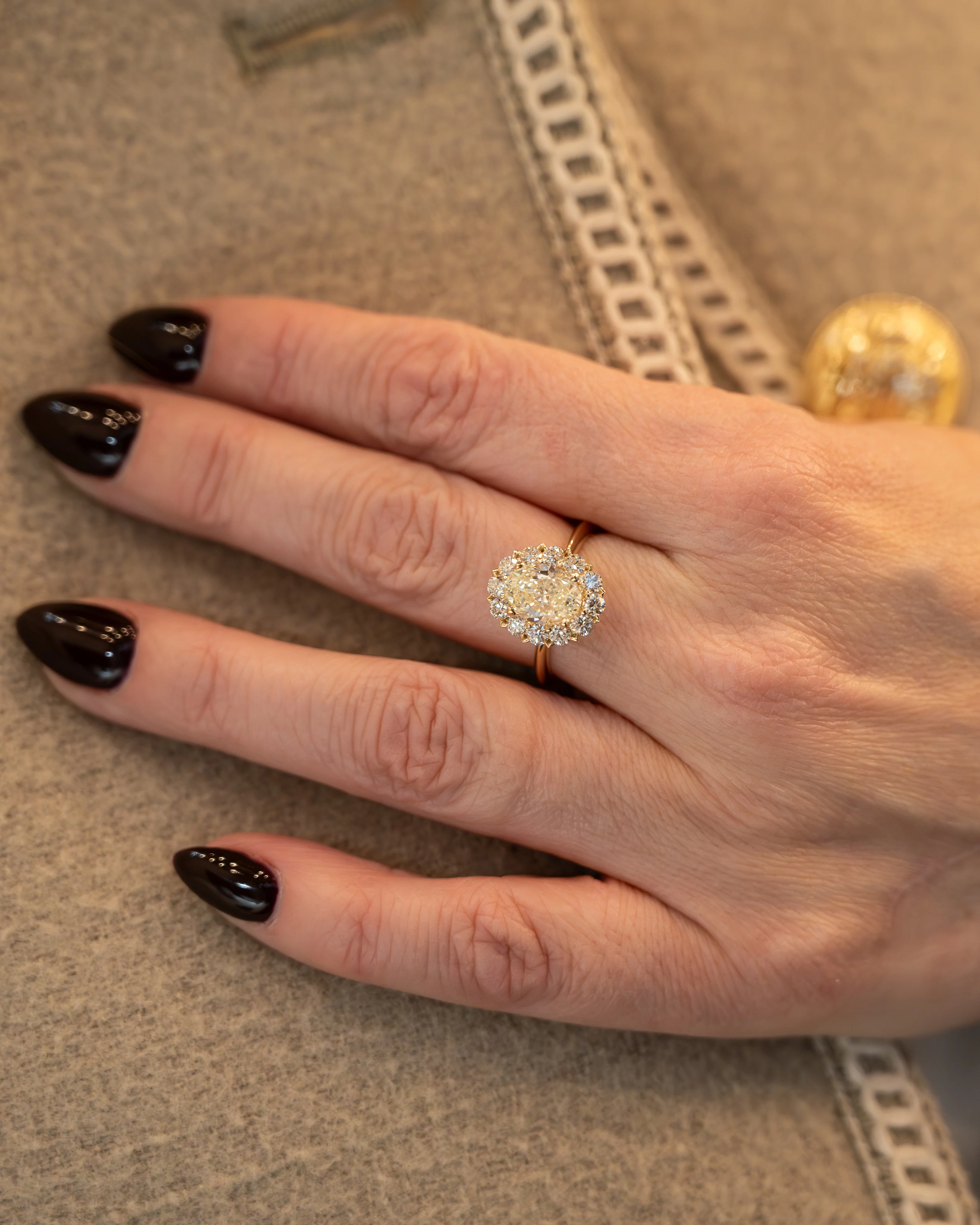 1.90 GIA Oval Diamond Halo Engagement Ring 14k - Image 7