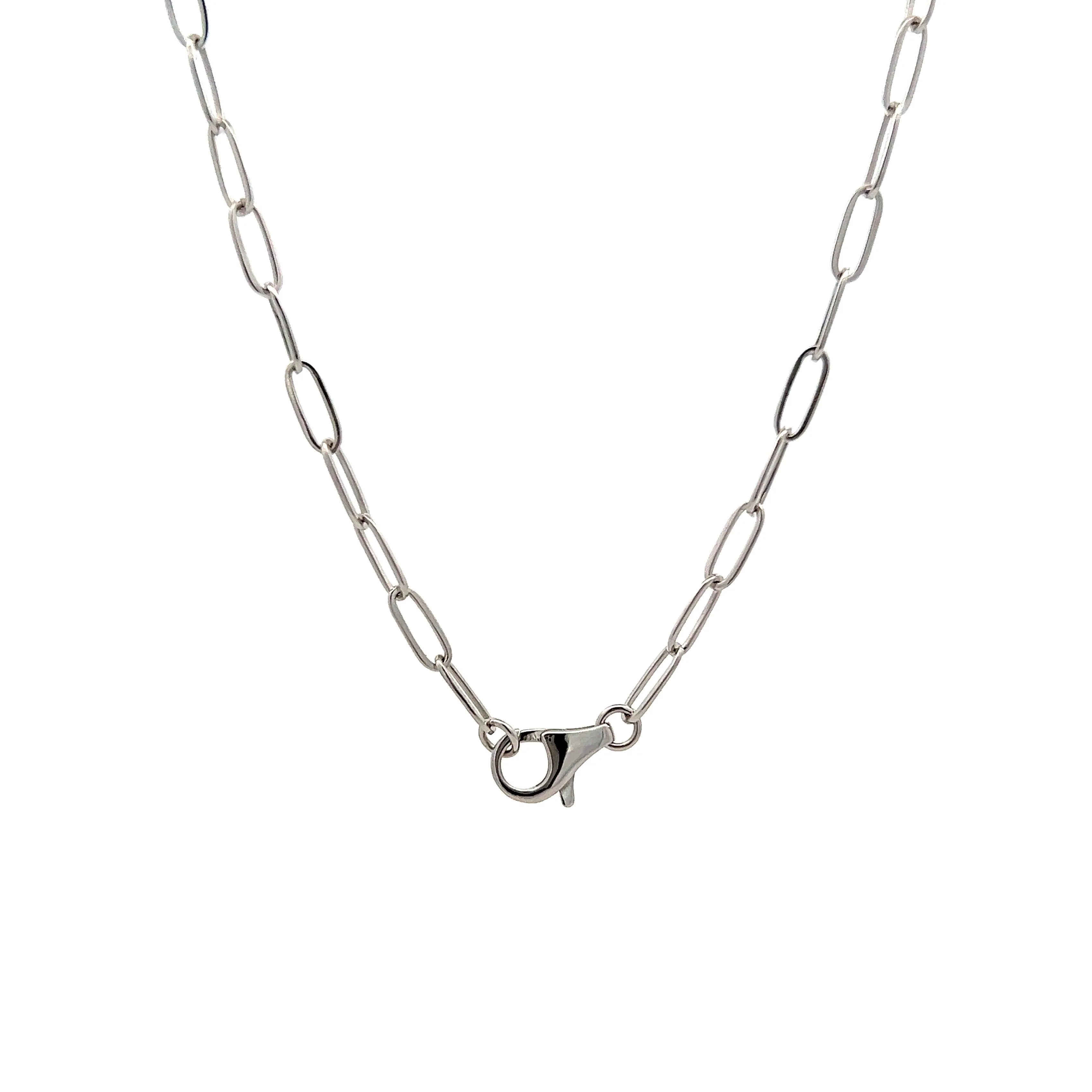 1.91 Pave Diamond Paperclip Necklace in 18k - Image 4