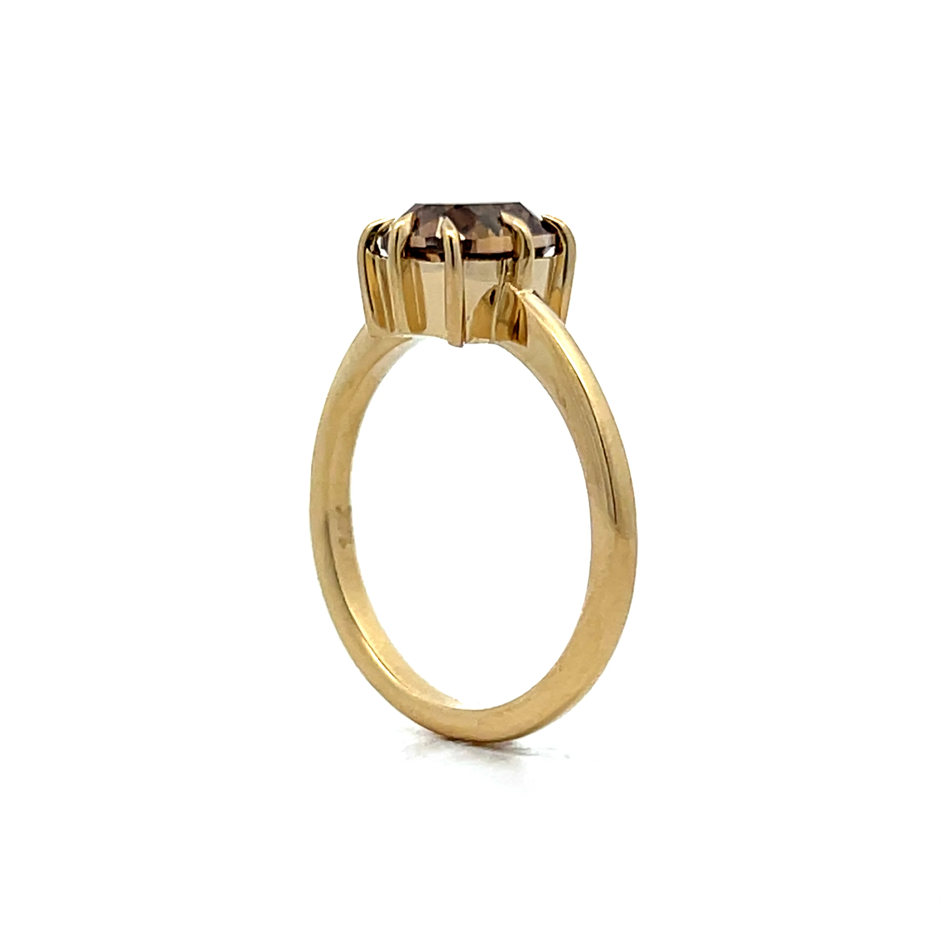 1.93 Fancy Brown Cushion Diamond Engagement Ring in 14k - Image 5
