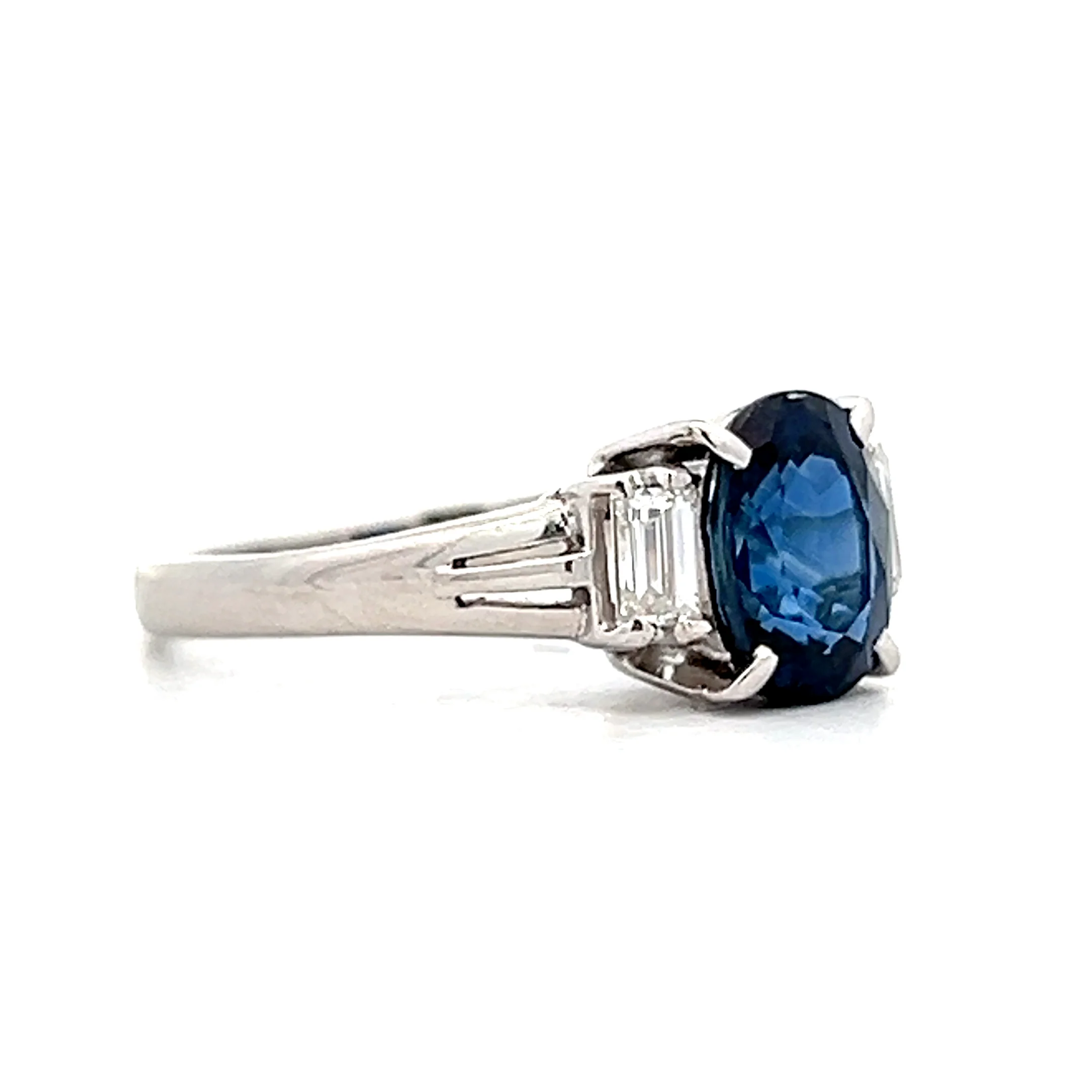 1.94 Oval Sapphire Engagement Ring in Platinum - Image 3