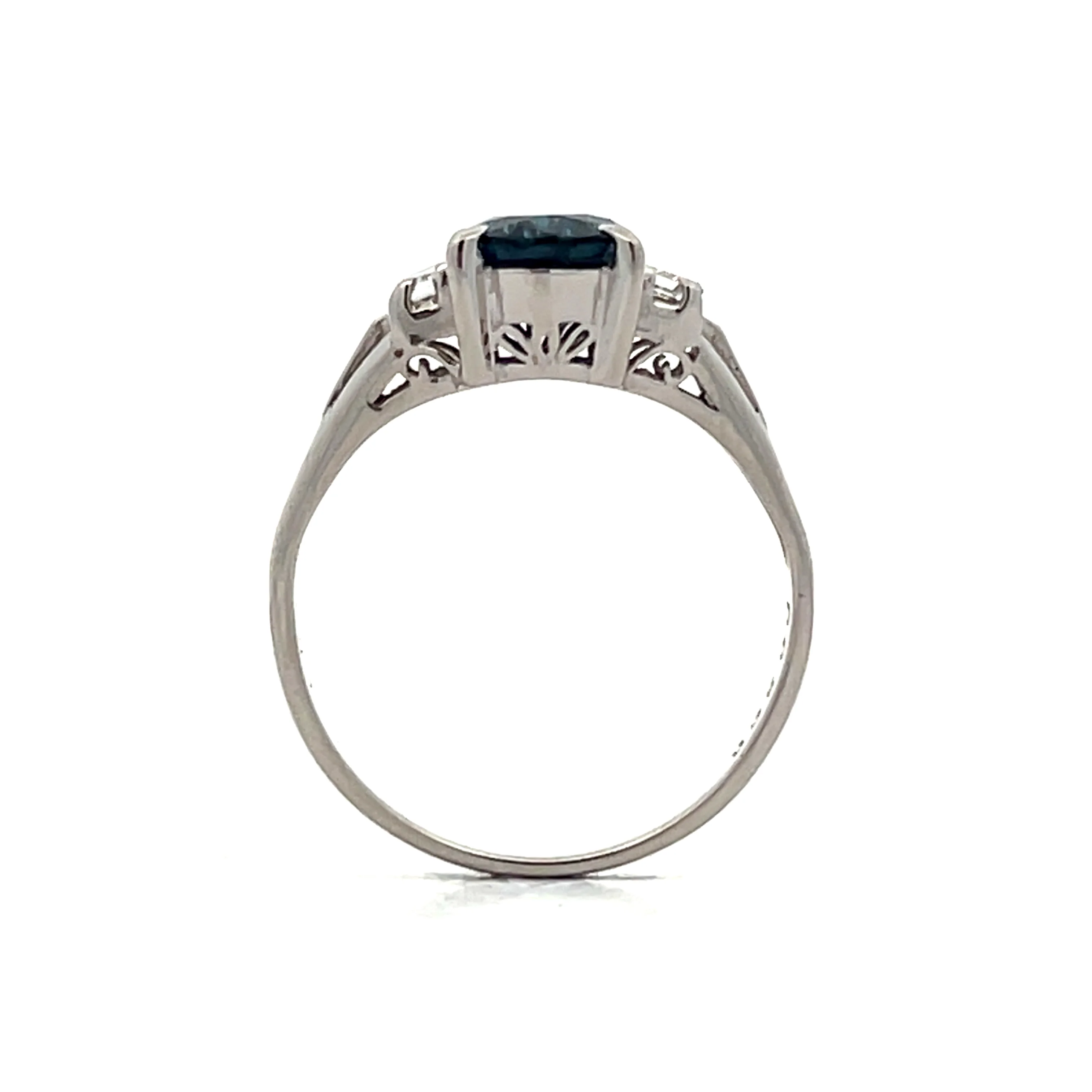 1.94 Oval Sapphire Engagement Ring in Platinum - Image 4