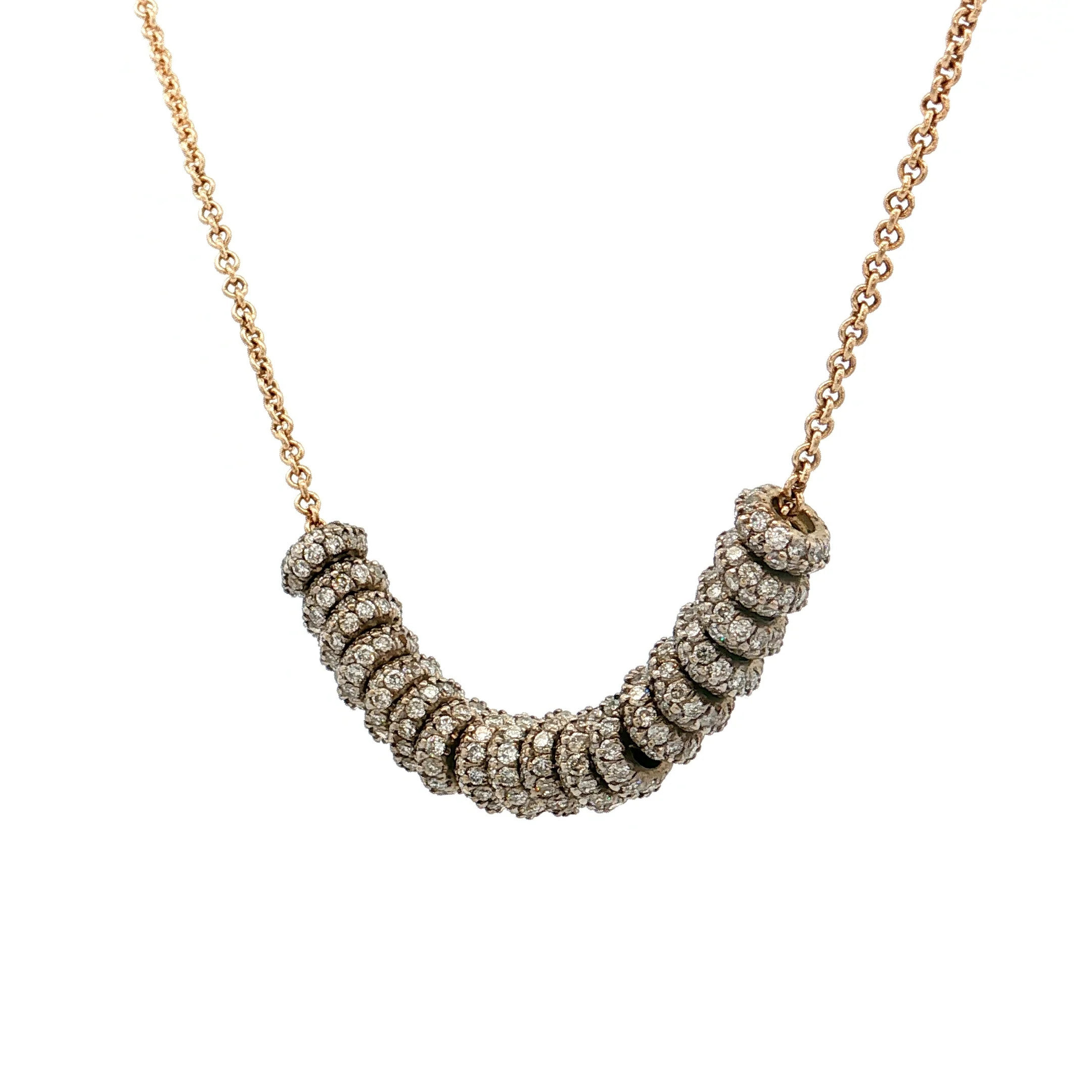 1.98 Diamond Rondelle Necklace 14k & 18k Gold - Image 2