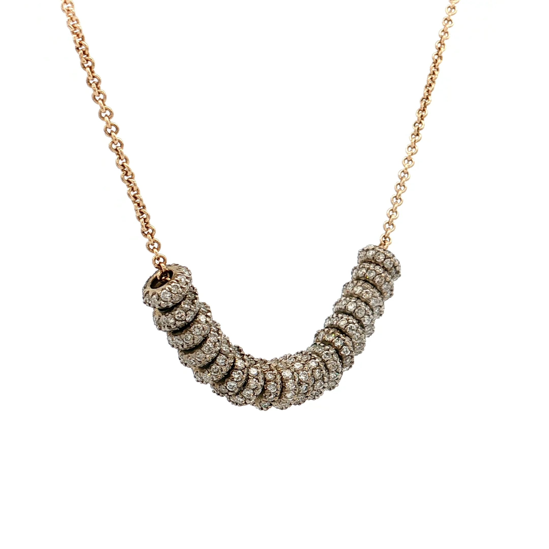 1.98 Diamond Rondelle Necklace 14k & 18k Gold - Image 3