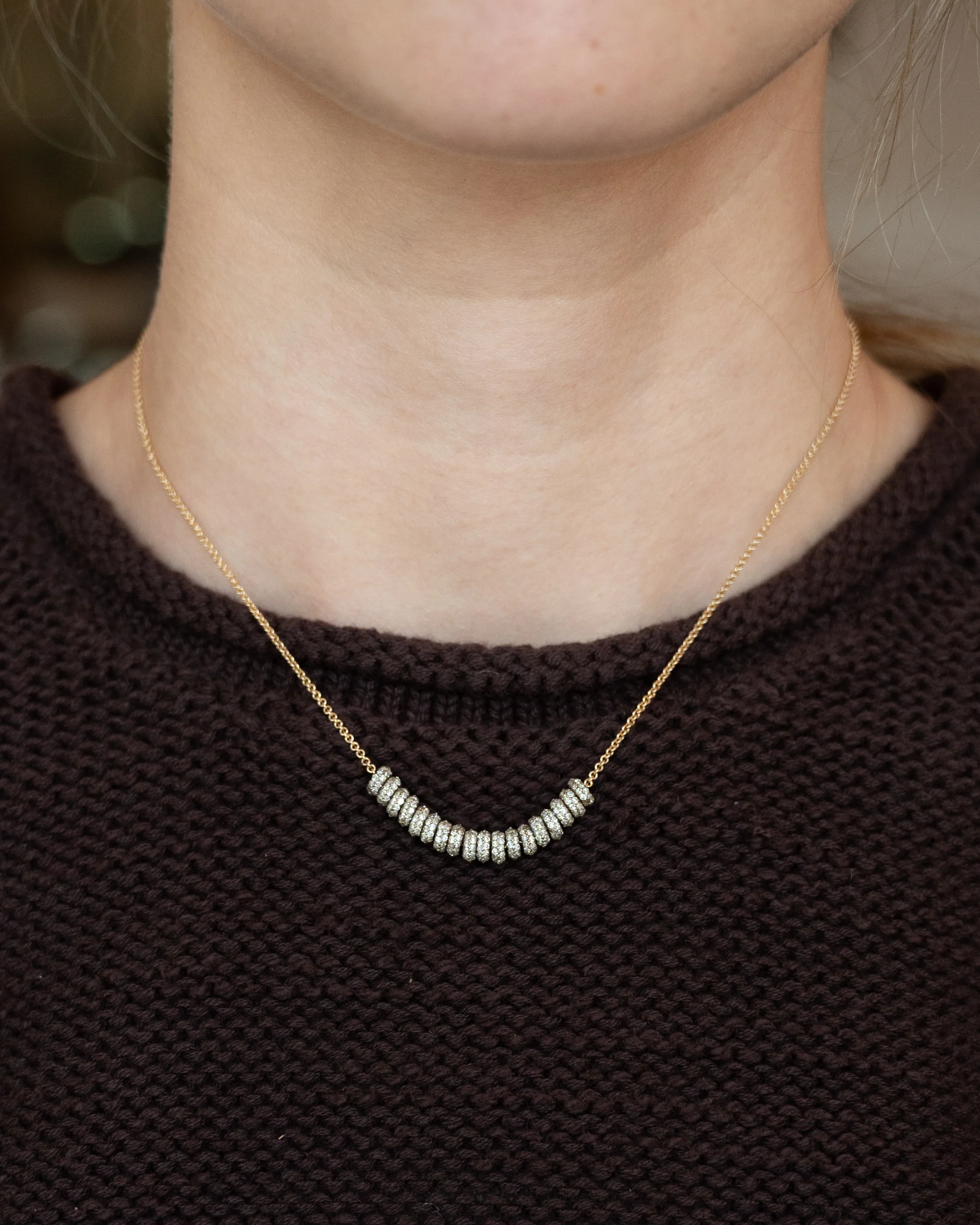 1.98 Diamond Rondelle Necklace 14k & 18k Gold - Image 5