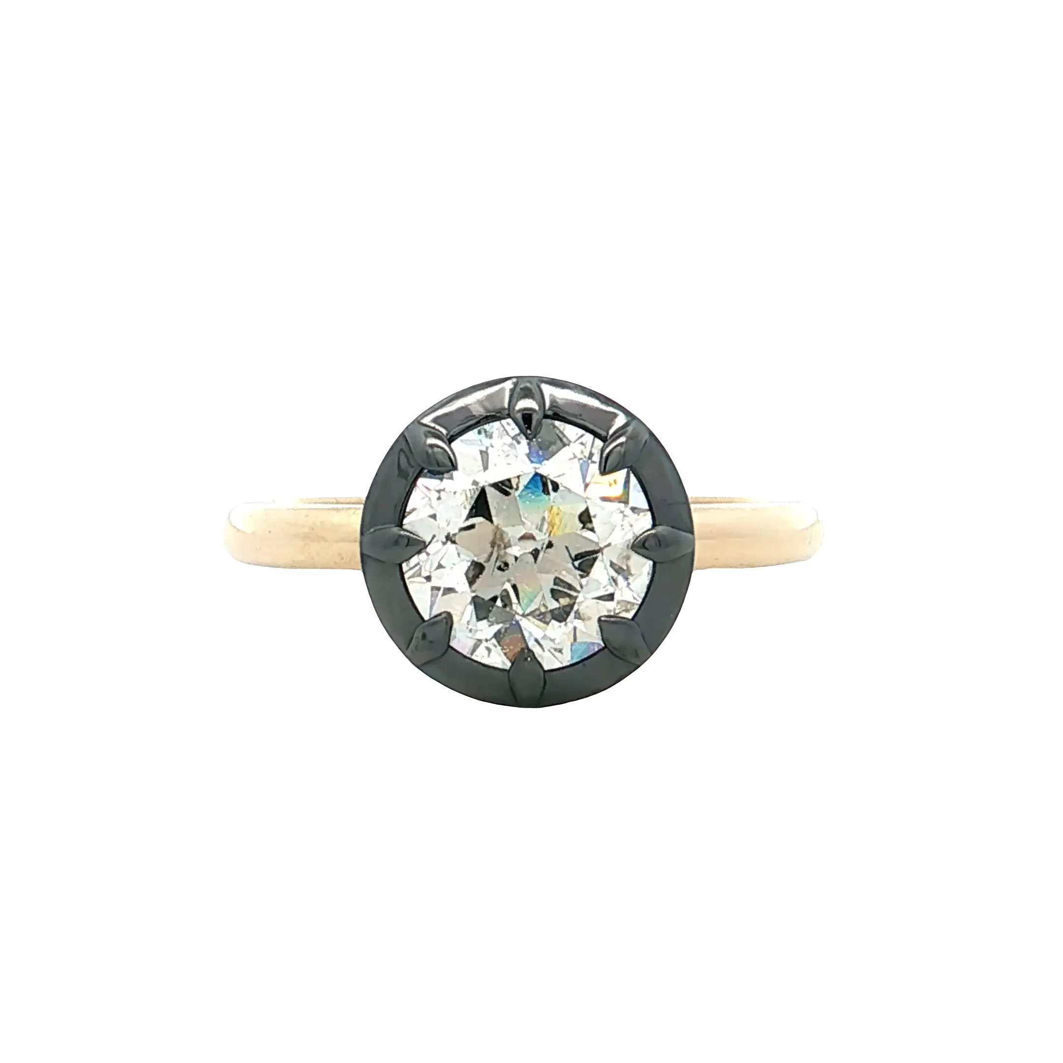 1.99 Old European Diamond Engagement Ring 14k Yellow Gold