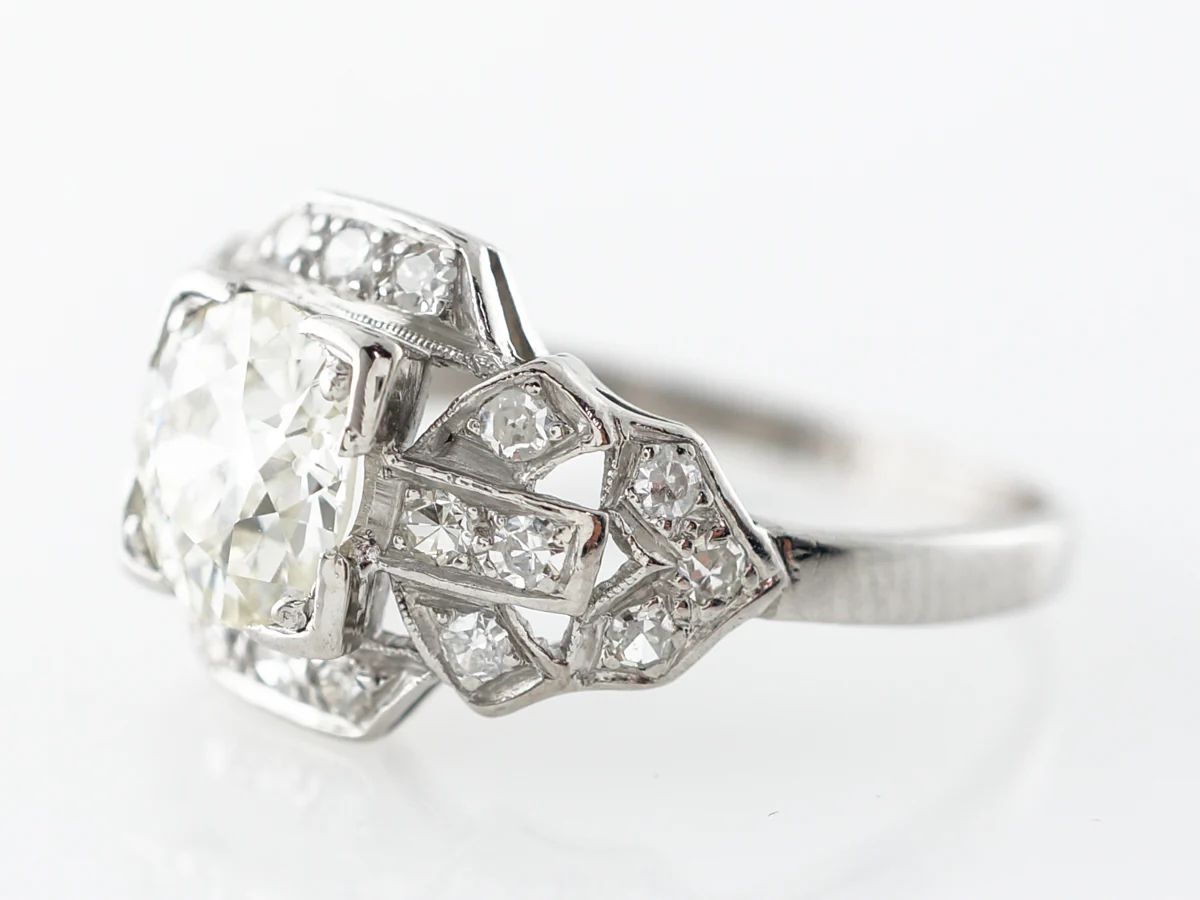 1 Carat Art Deco Engagement Ring w/ Old European Cut Diamond - Image 2