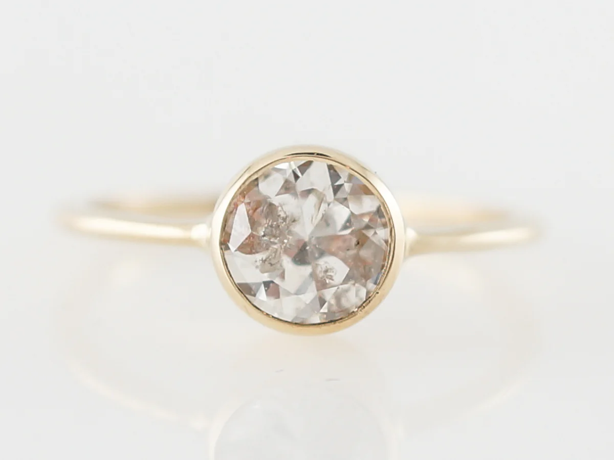 1 Carat Bezel Diamond Engagement Ring in Yellow Gold