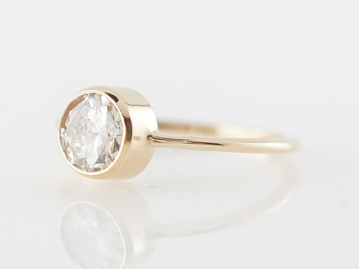 1 Carat Bezel Diamond Engagement Ring in Yellow Gold - Image 2
