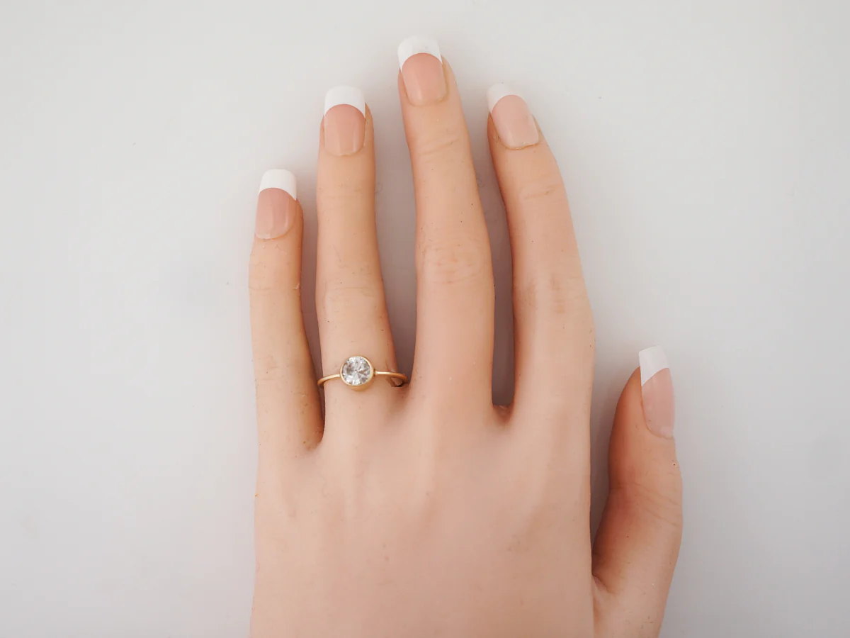 1 Carat Bezel Diamond Engagement Ring in Yellow Gold - Image 6