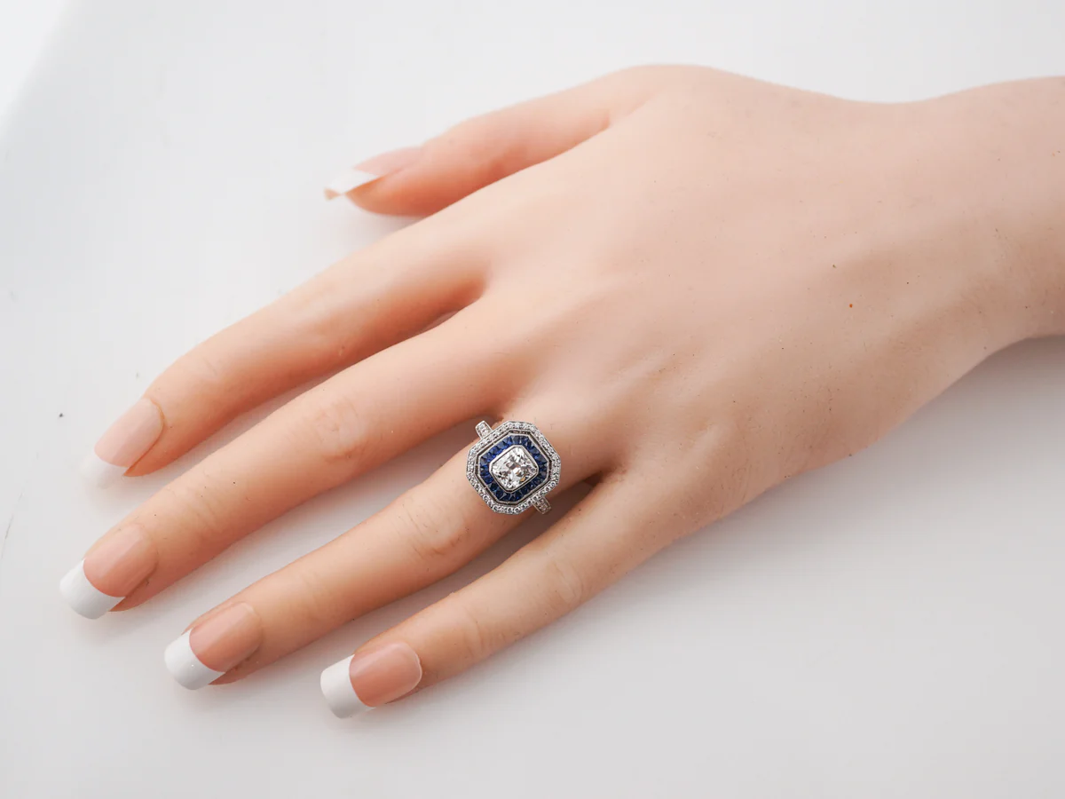 1 Carat Cushion Cut Diamond Engagement Ring in Platinum - Image 7