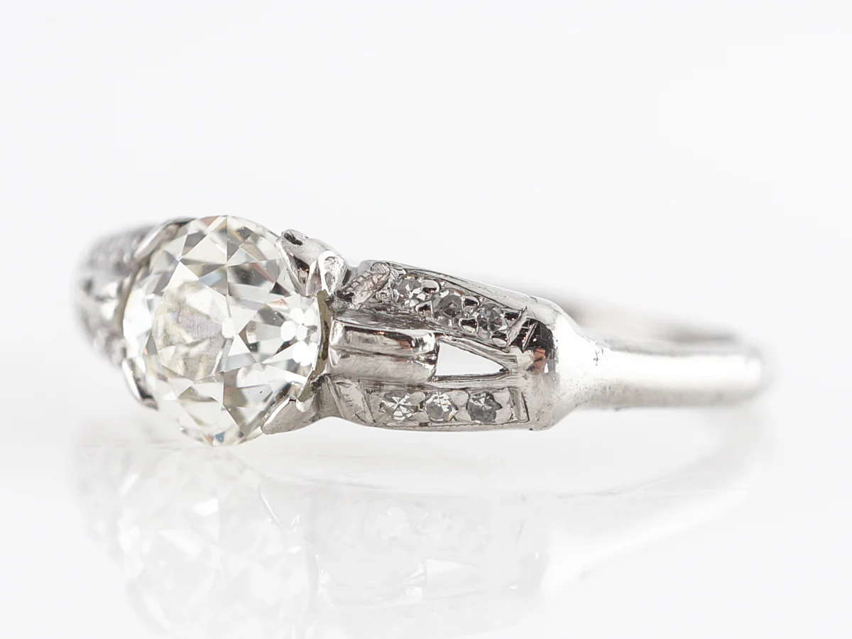 1 Carat Deco Diamond Engagement Ring in Platinum - Image 2