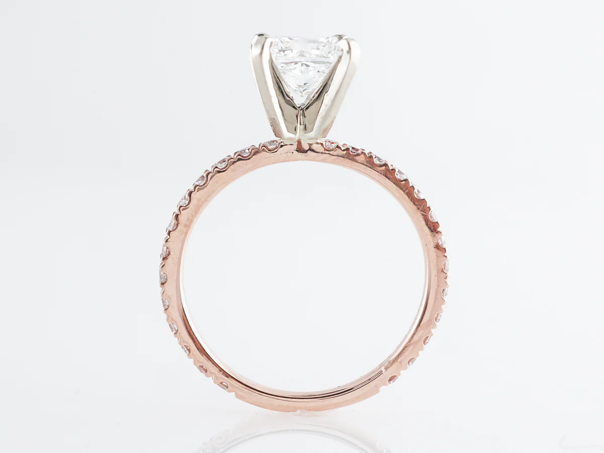 1 Carat GIA Princess Cut Diamond Engagement Ring in 14k - Image 4