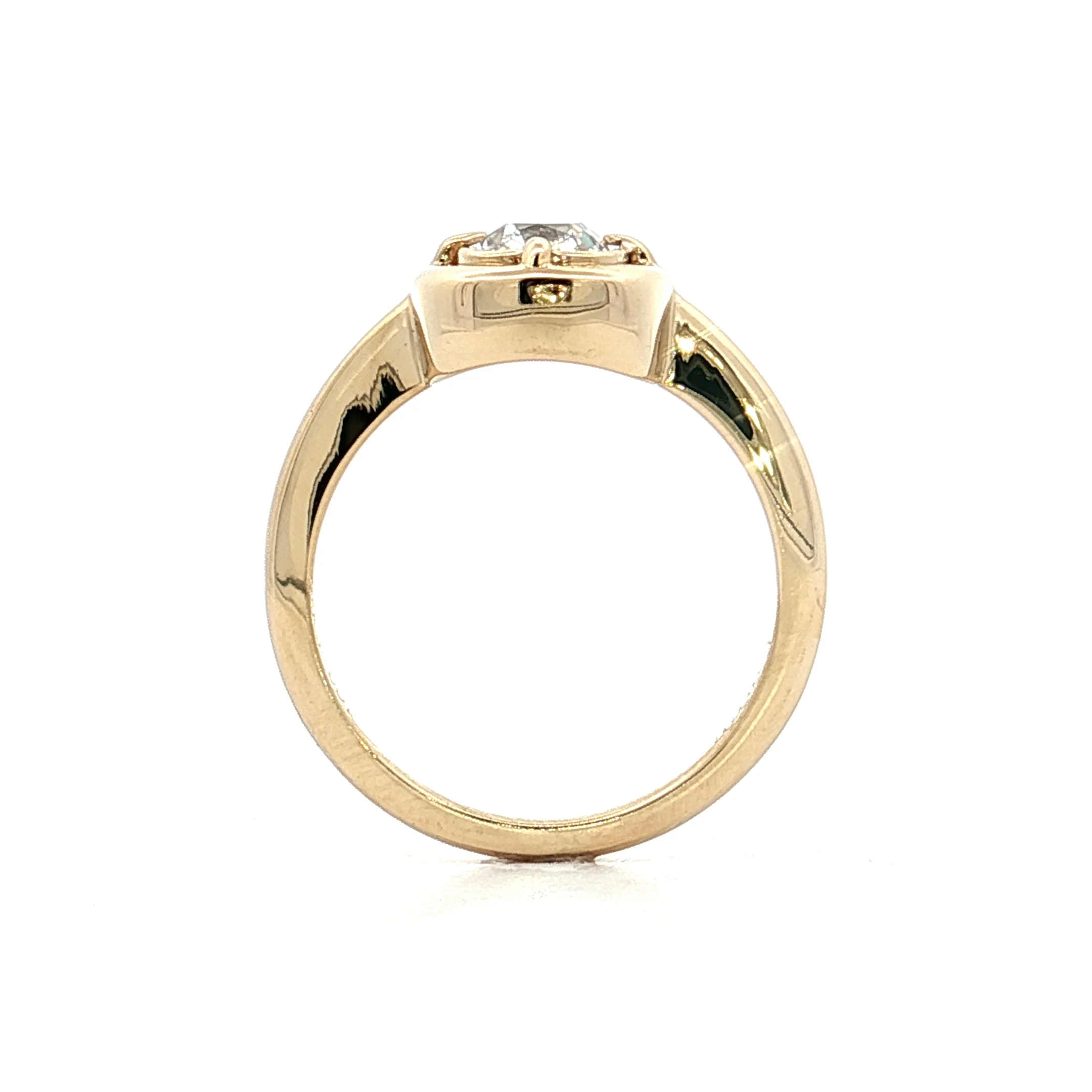 1 Carat Old Mine Cushion Diamond Engagement Ring 14k - Image 4