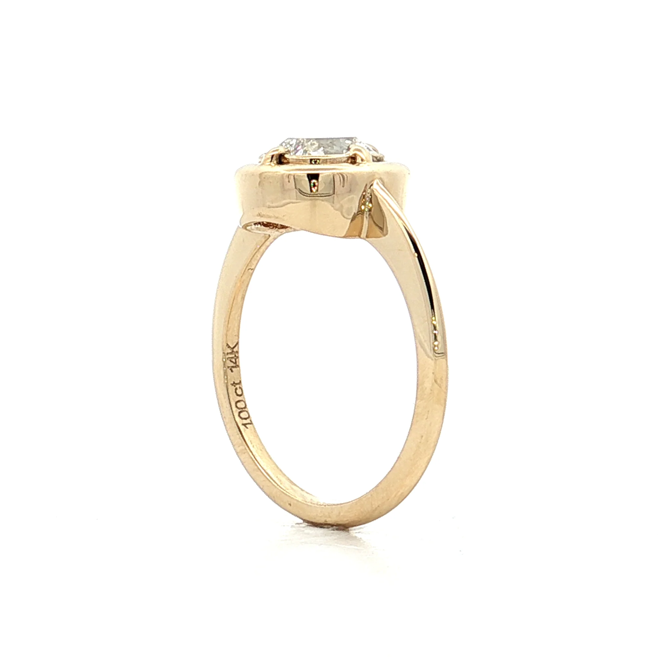 1 Carat Old Mine Cushion Diamond Engagement Ring 14k - Image 5