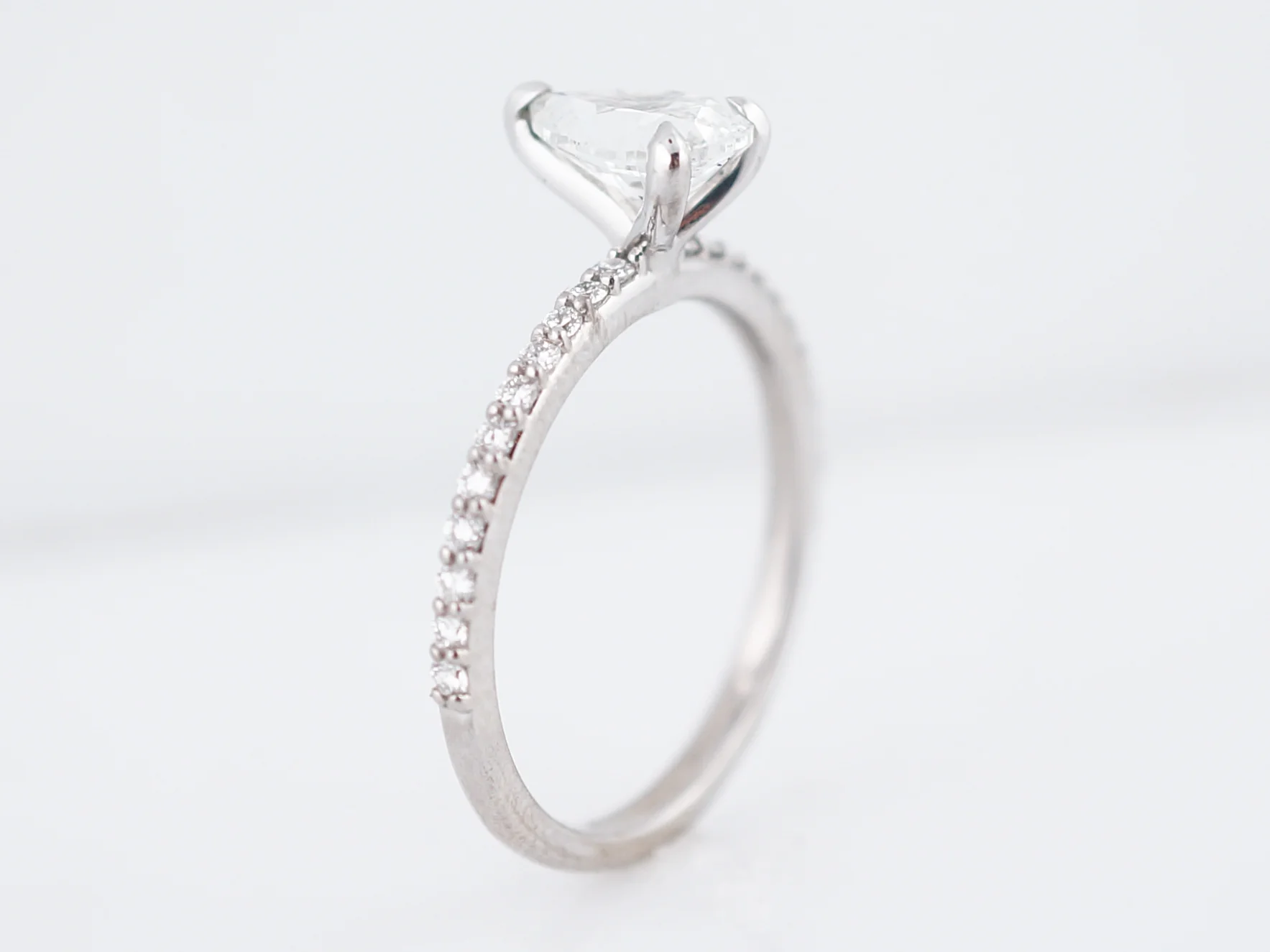 1 Carat Pear Diamond Solitaire Engagement Ring 14k - Image 5