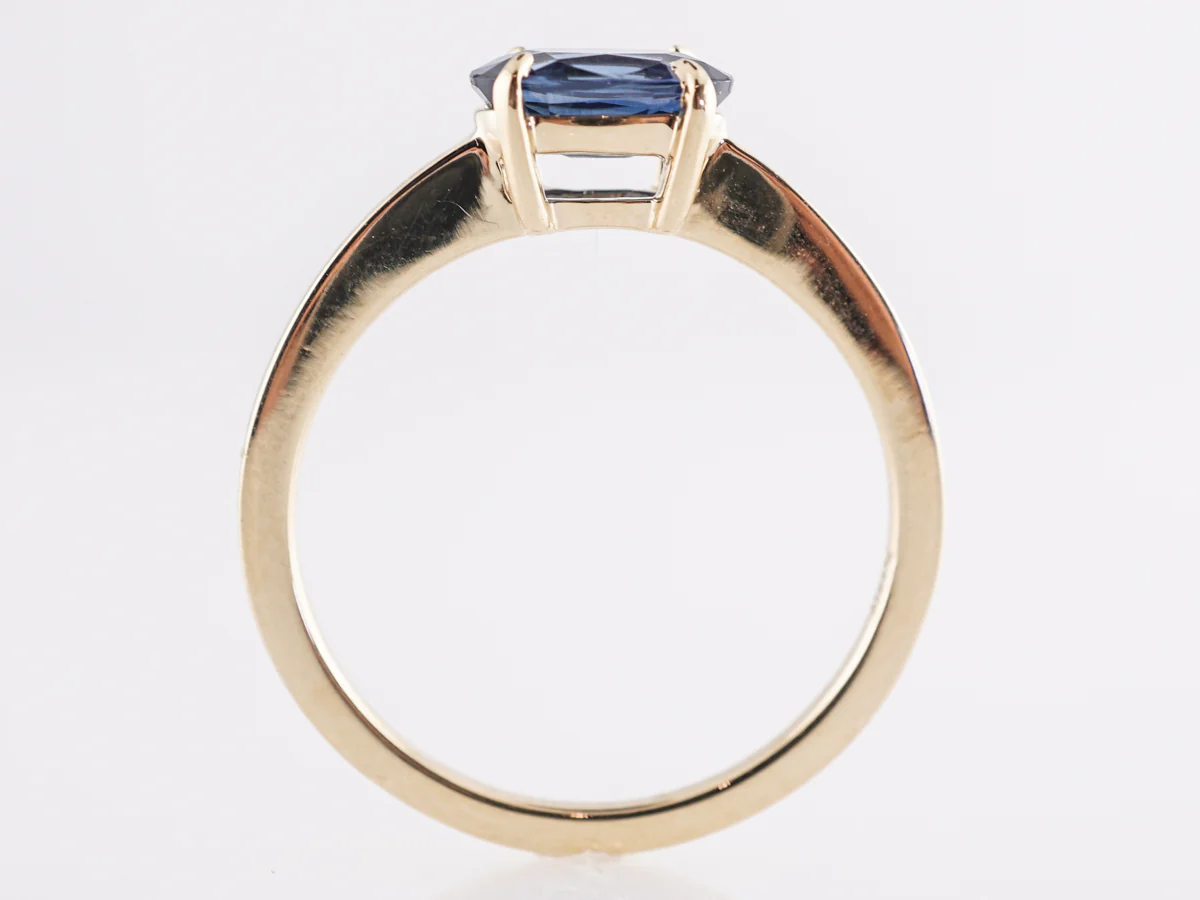 1 Carat Sapphire Engagement Ring in 14K Yellow Gold - Image 4