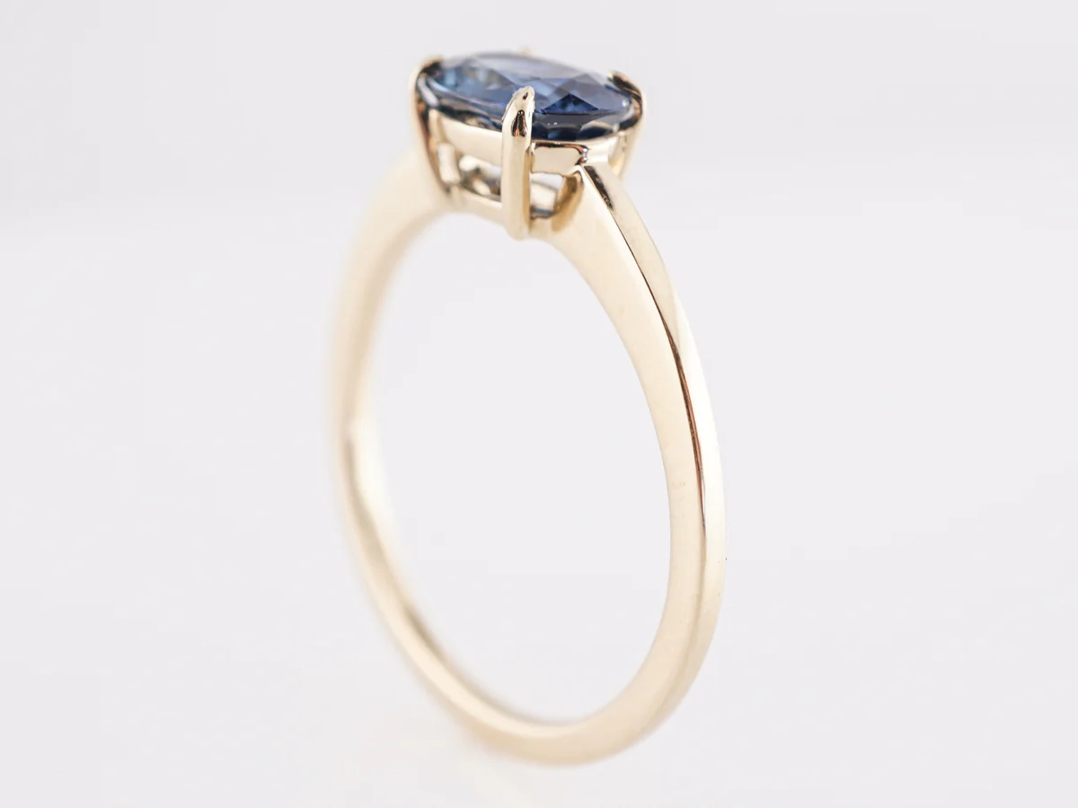 1 Carat Sapphire Engagement Ring in 14K Yellow Gold - Image 5