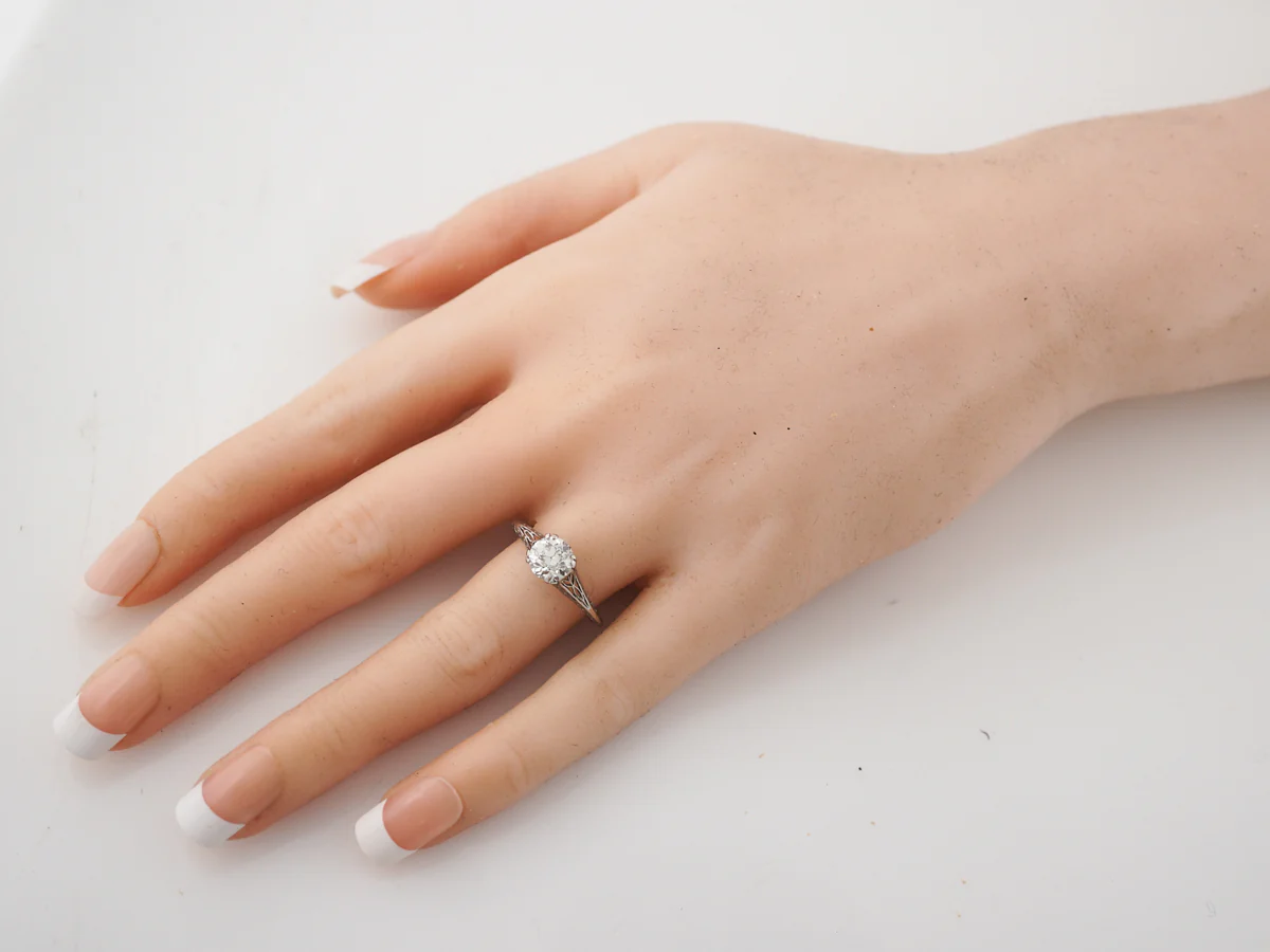 1 Carat Solitaire Diamond Engagement Ring in Platinum - Image 7