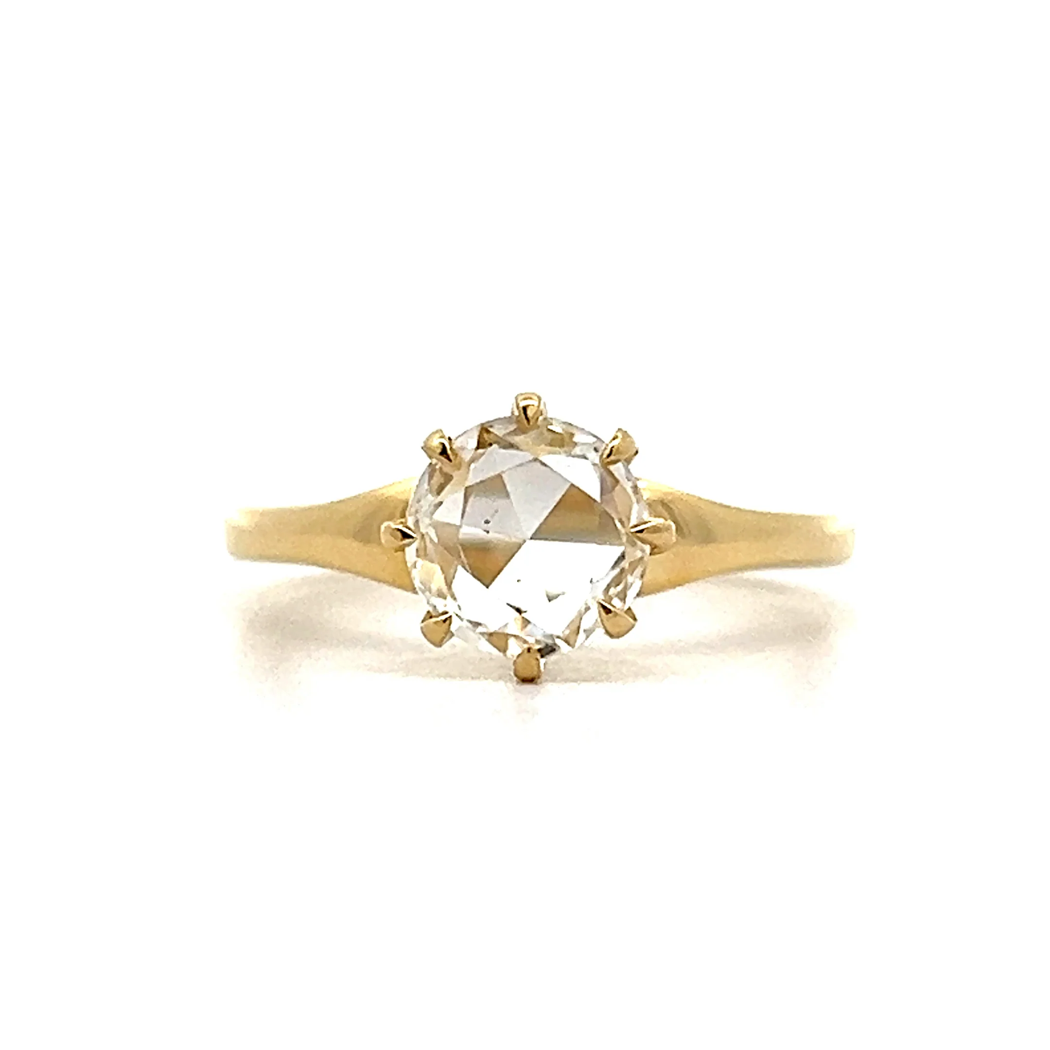 1 Carat Solitaire Rose Diamond Engagement Ring in 14k