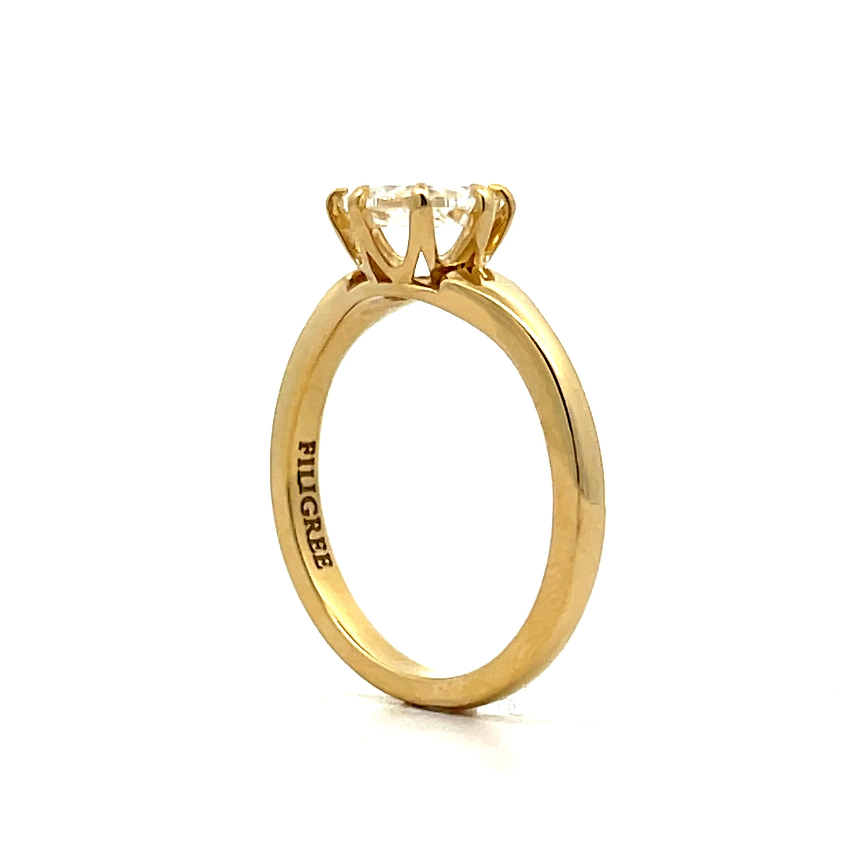 1 Carat Solitaire Rose Diamond Engagement Ring in 14k - Image 5
