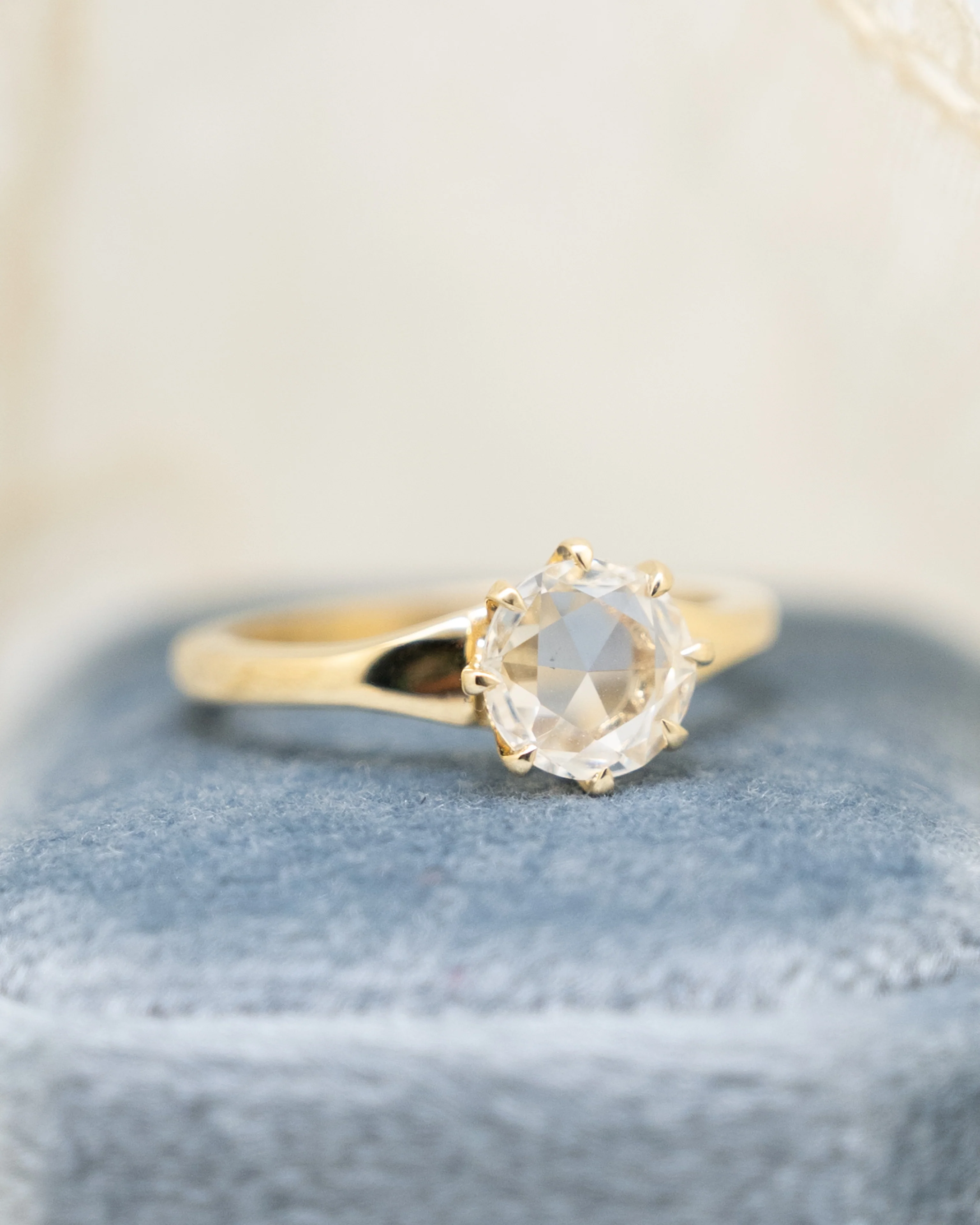 1 Carat Solitaire Rose Diamond Engagement Ring in 14k - Image 6