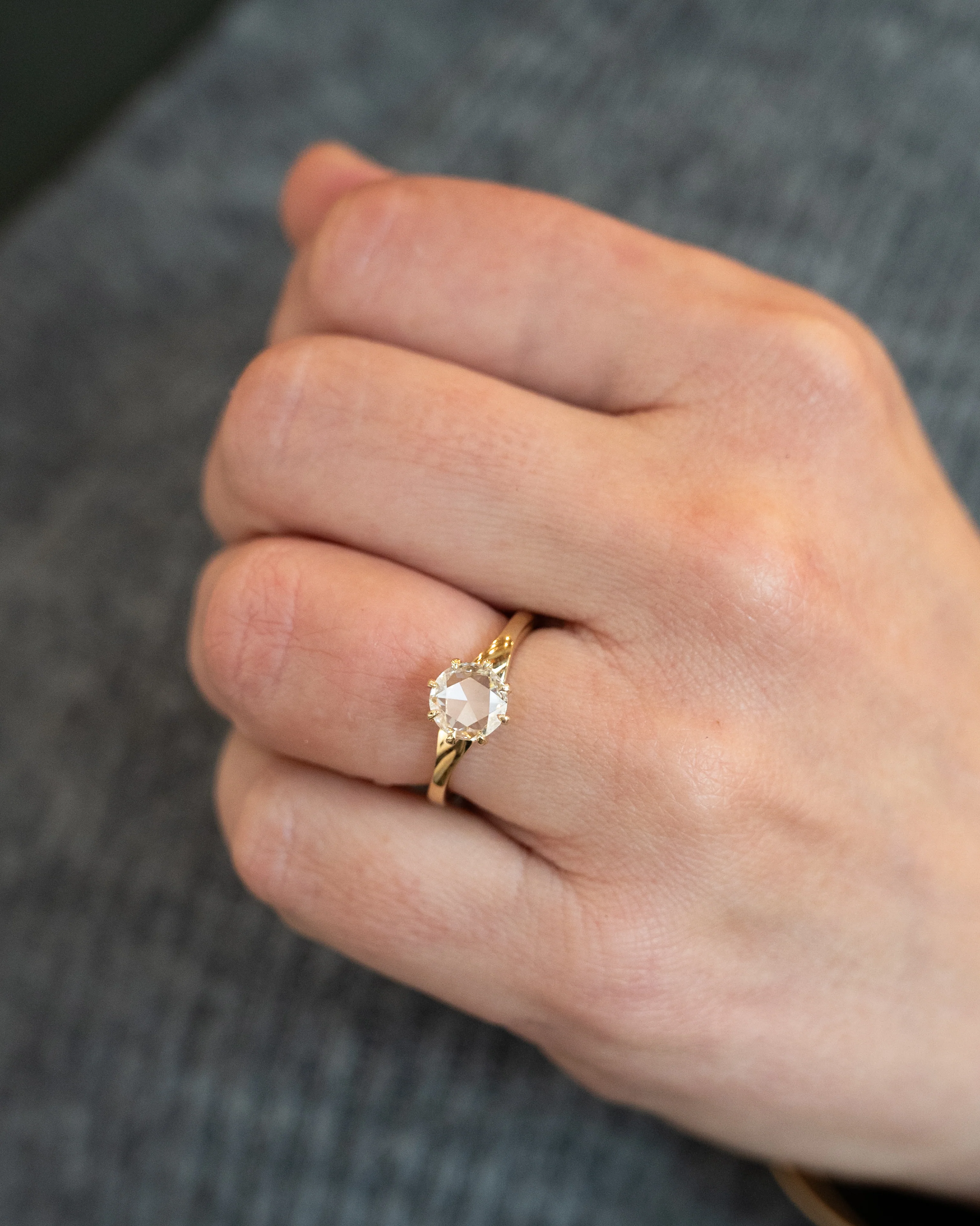1 Carat Solitaire Rose Diamond Engagement Ring in 14k - Image 7