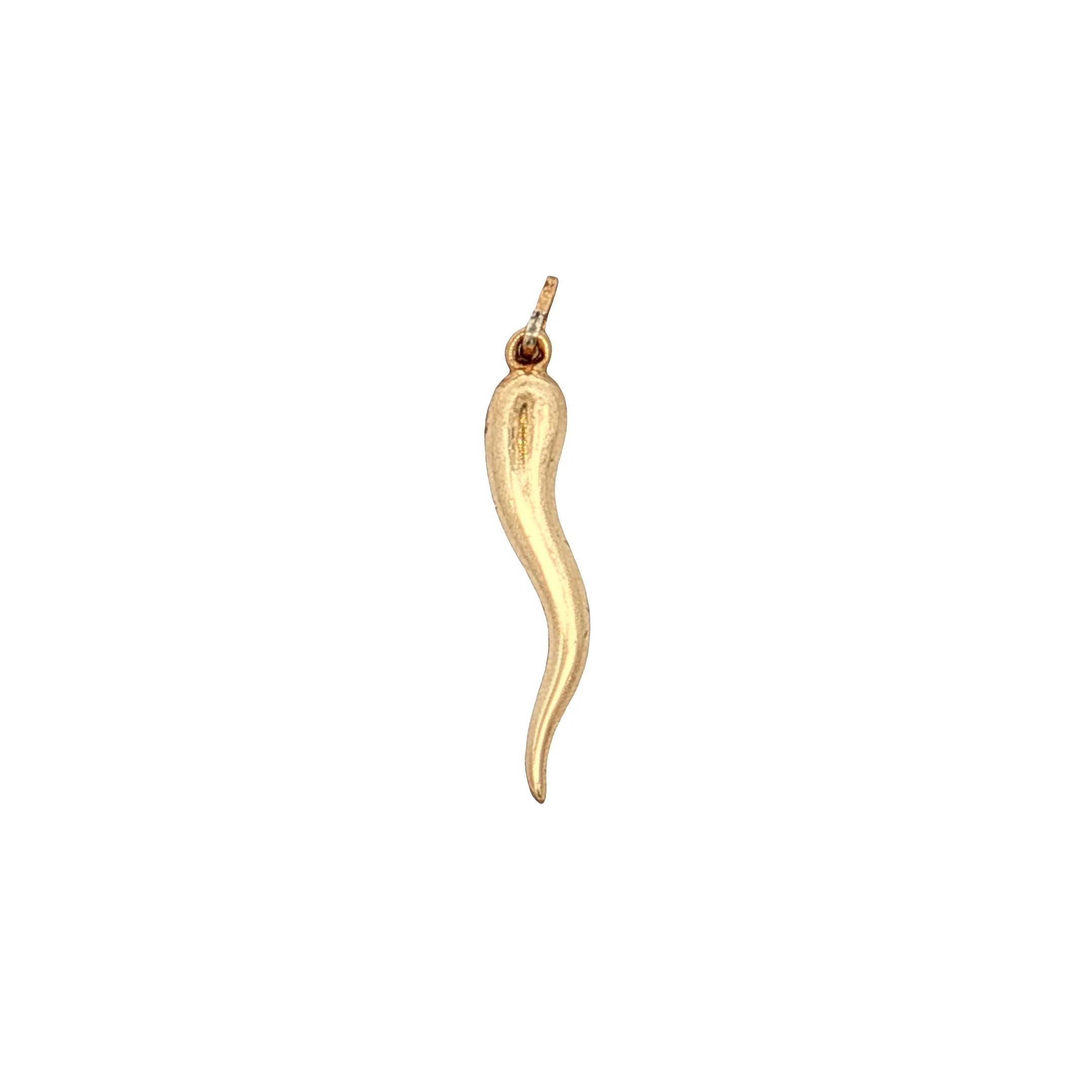 1 Inch Cornicello Pendant 14k Yellow Gold - Image 2