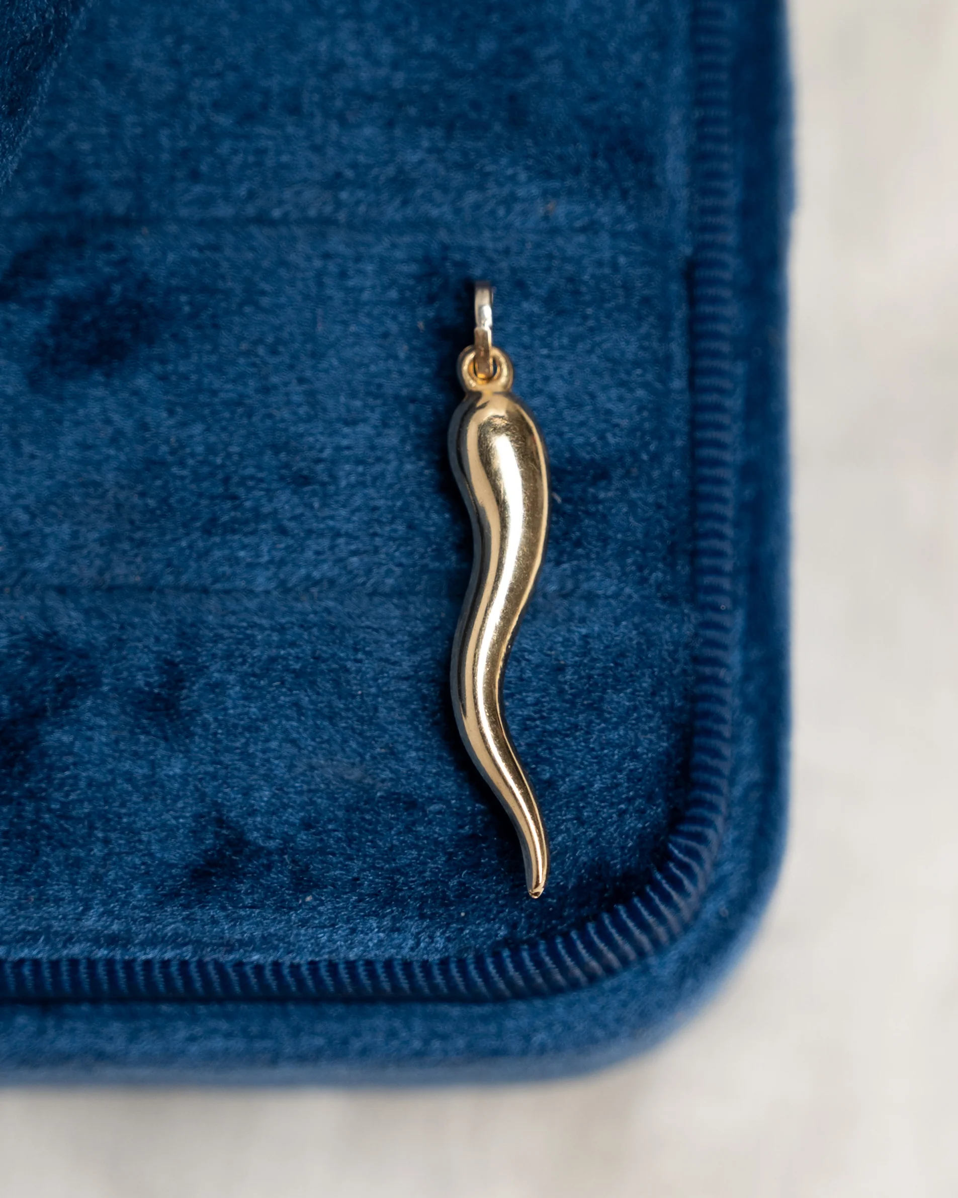 1 Inch Cornicello Pendant 14k Yellow Gold - Image 3