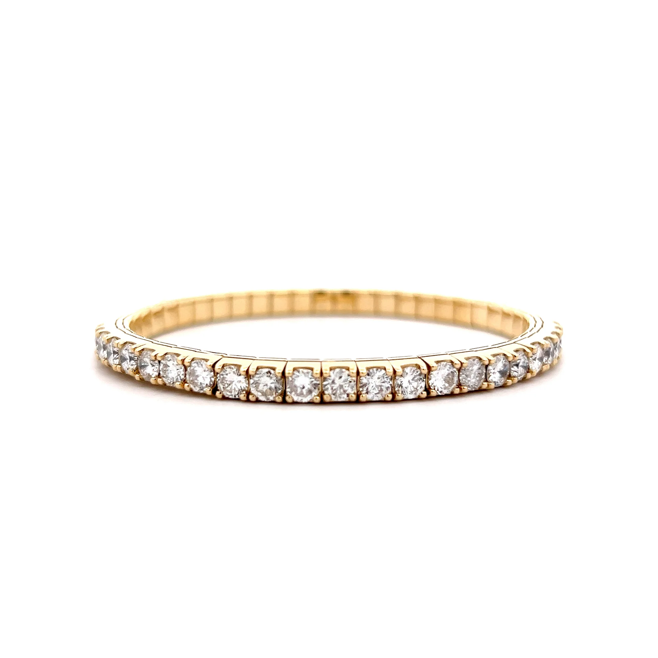 10.19 Round Diamond Bangle Bracelet in 14k Yellow Gold - Image 3