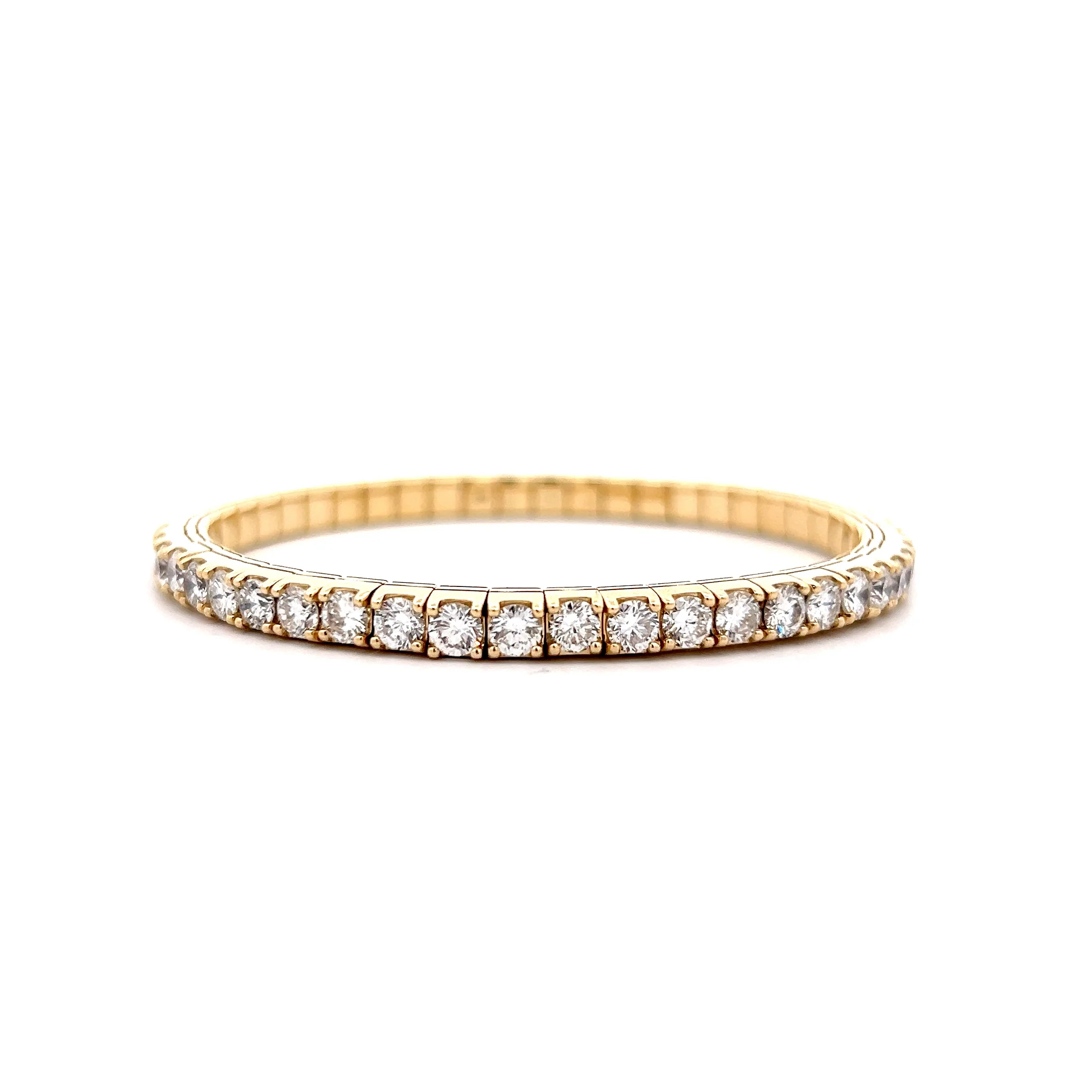 10.19 Round Diamond Bangle Bracelet in 14k Yellow Gold - Image 4