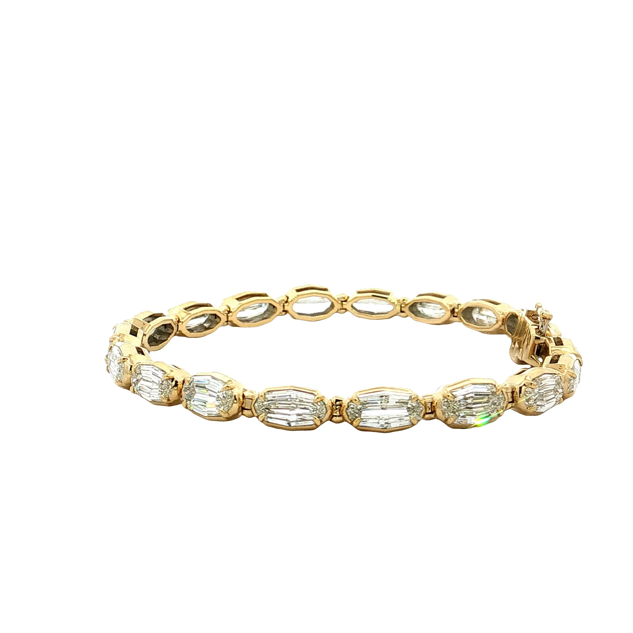 10.54 Oval Step Cut Diamond Tennis Bracelet 18k - Image 2