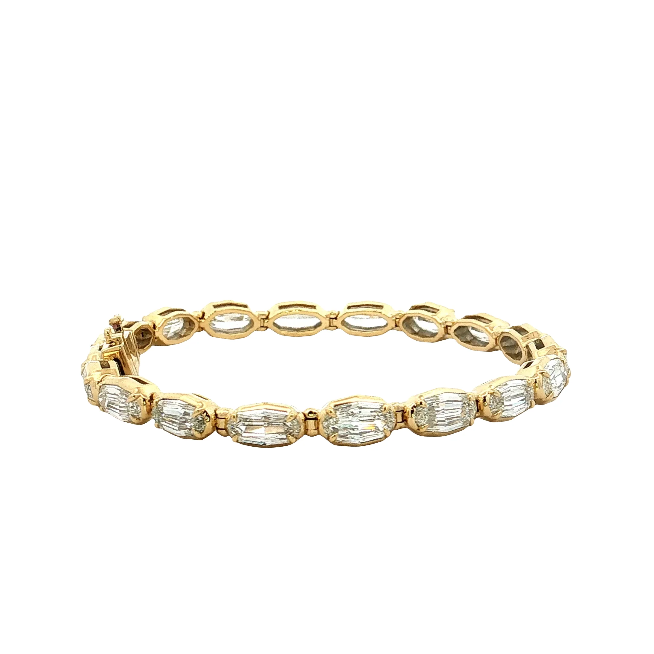 10.54 Oval Step Cut Diamond Tennis Bracelet 18k - Image 3