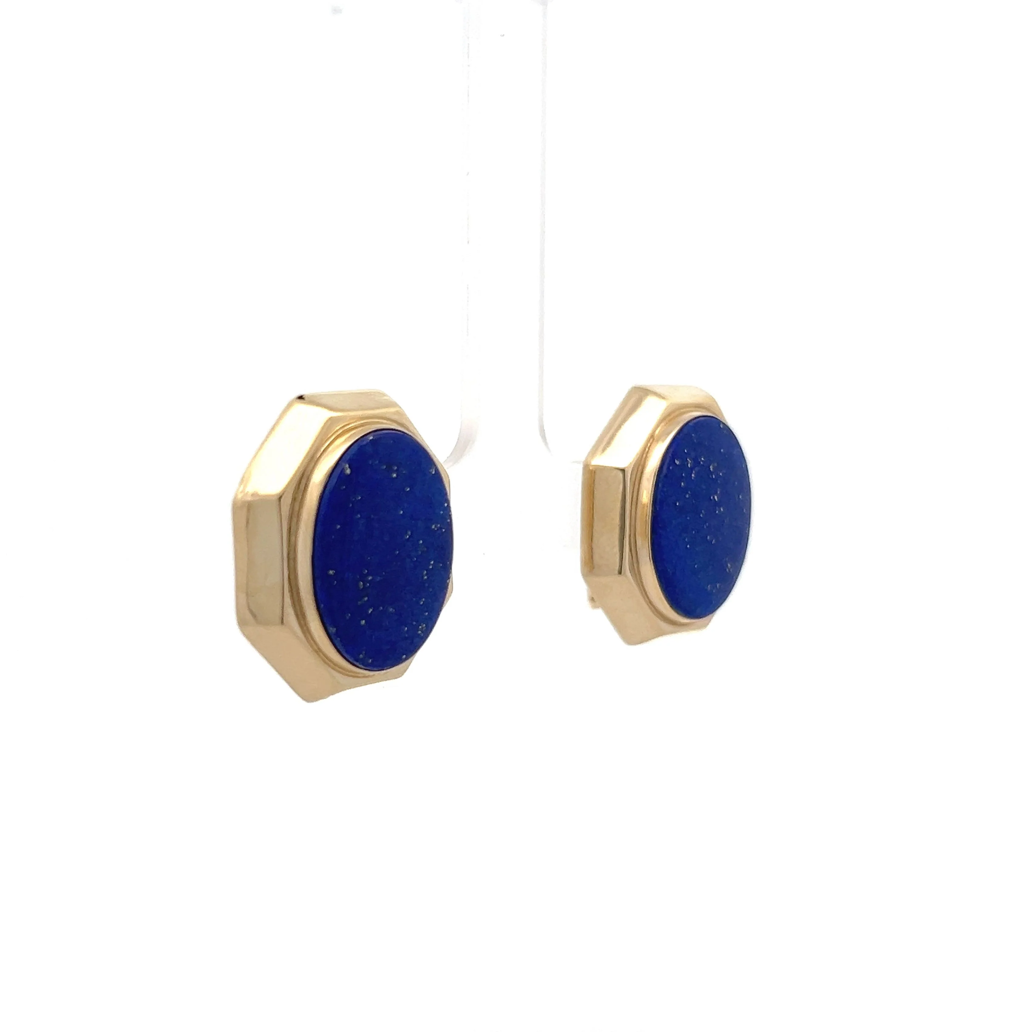 10.70 Oversized Lapis Lazuli Stud Earrings in 14k - Image 3