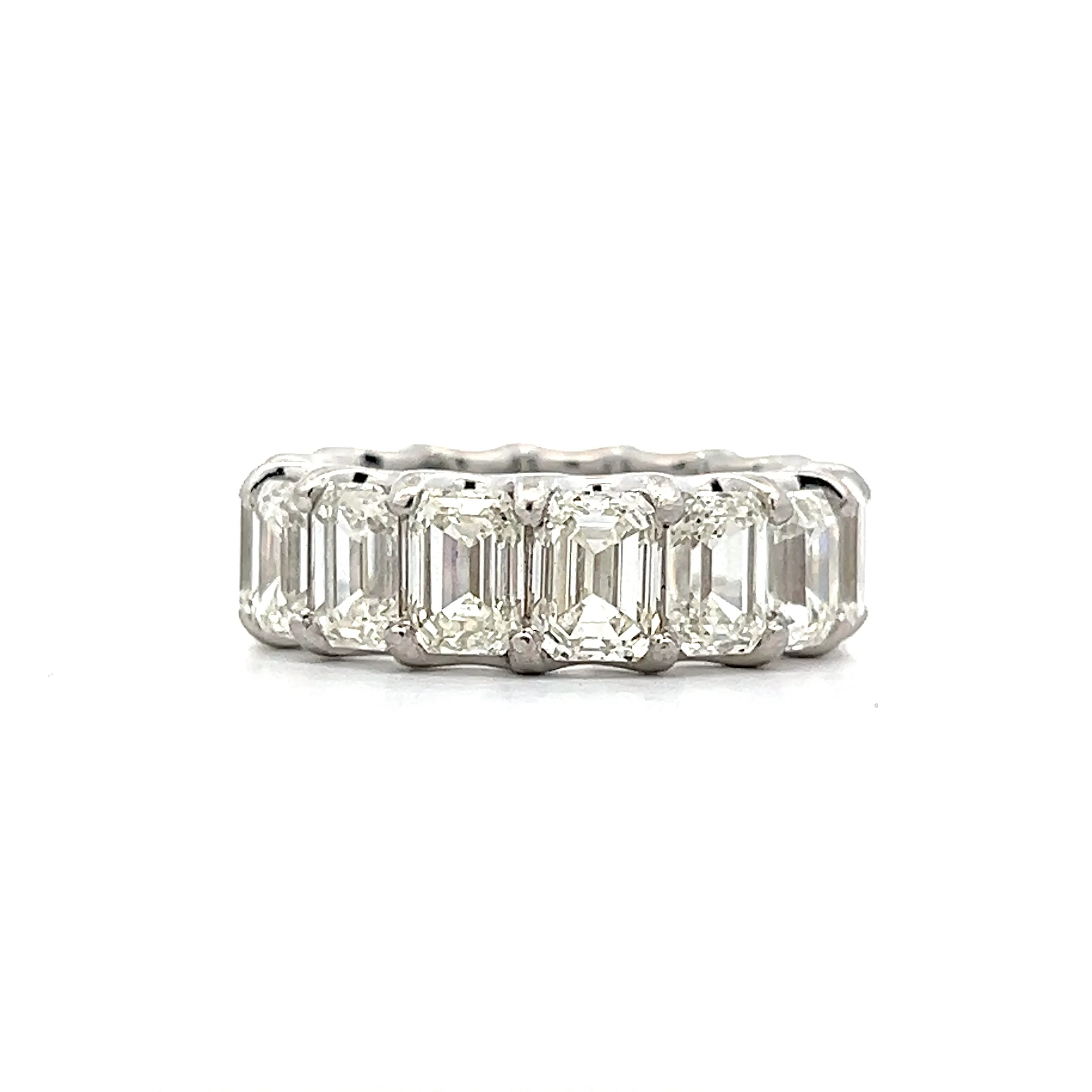 10.80 Emerald Cut Diamond Eternity Band in Platinum - Image 3