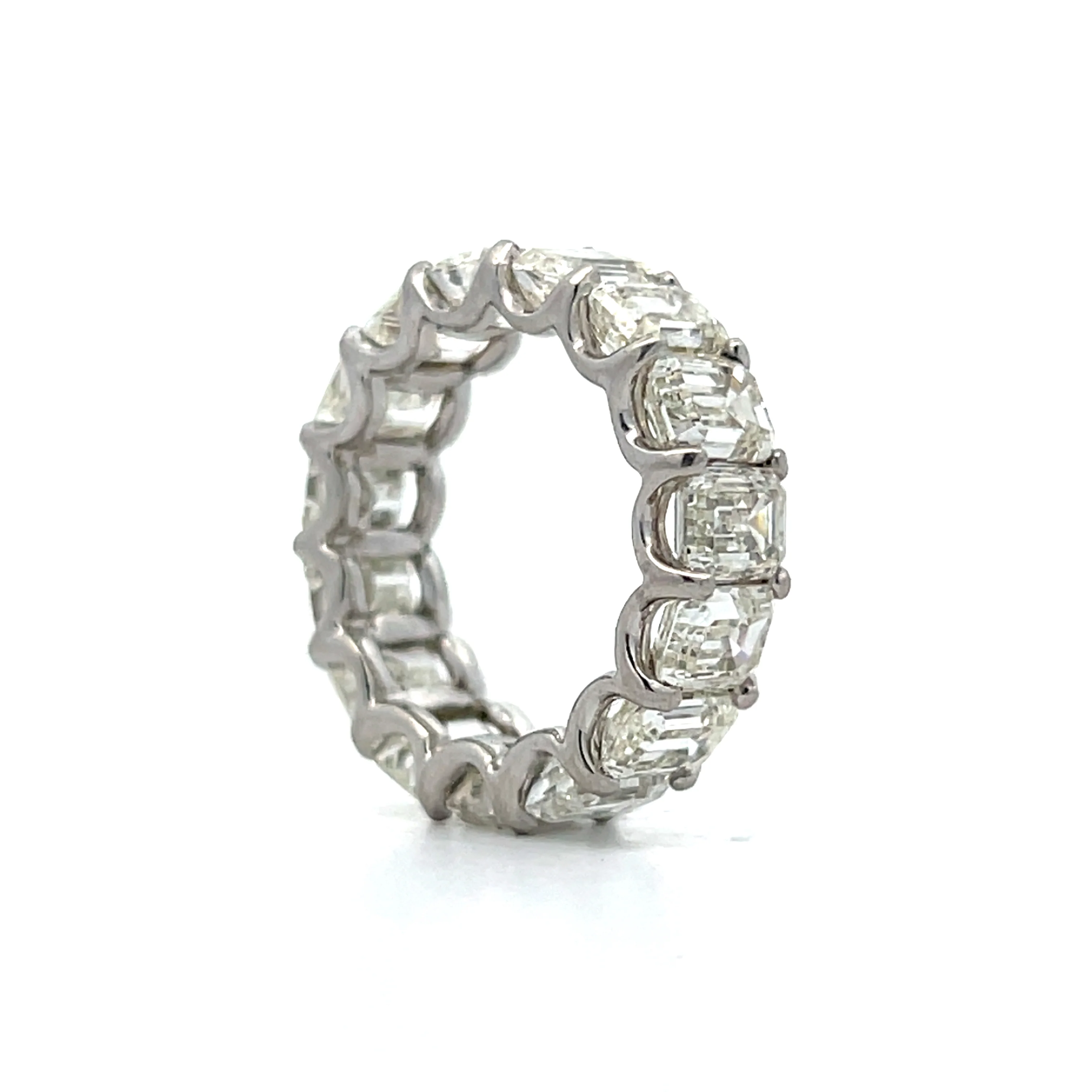 10.80 Emerald Cut Diamond Eternity Band in Platinum - Image 5