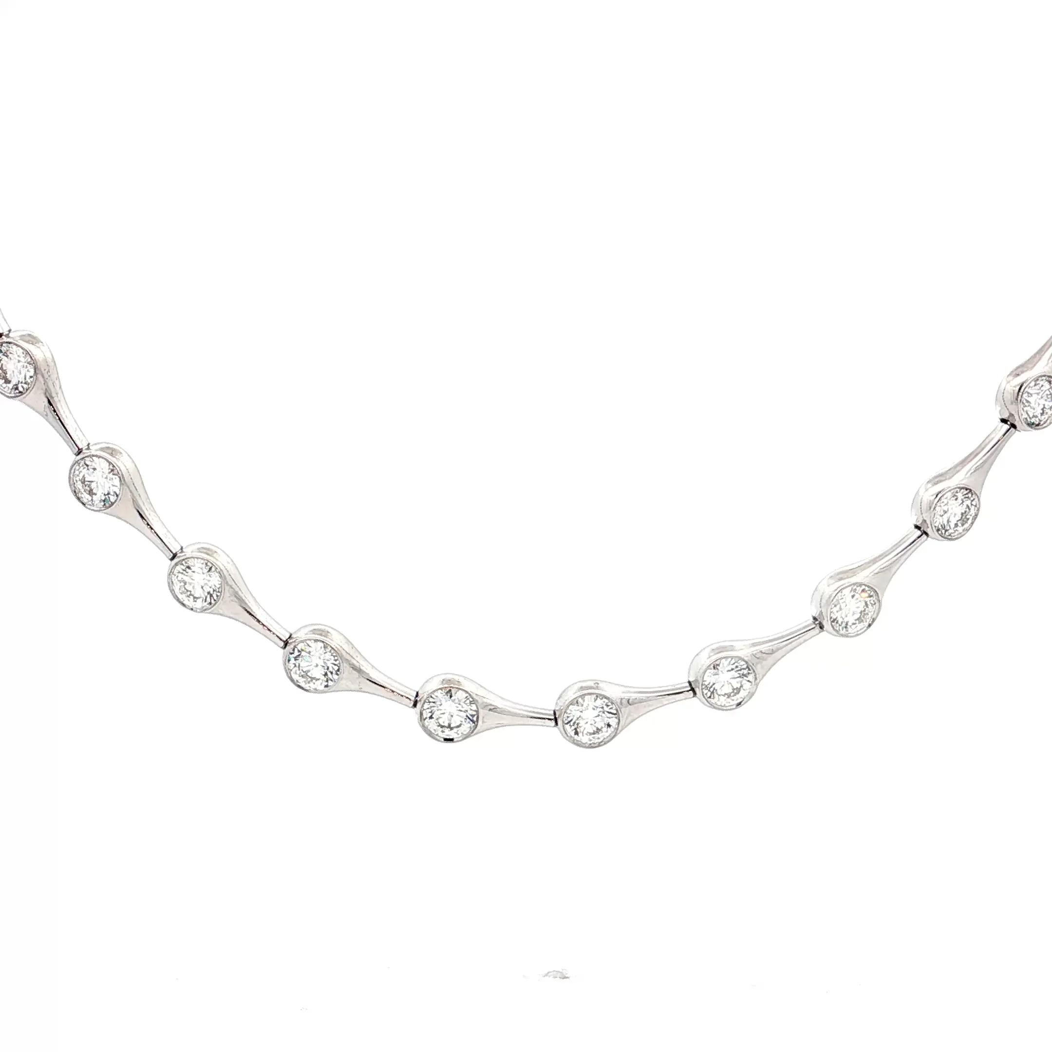 10.86 Diamond Station Necklace in 18k White Gold