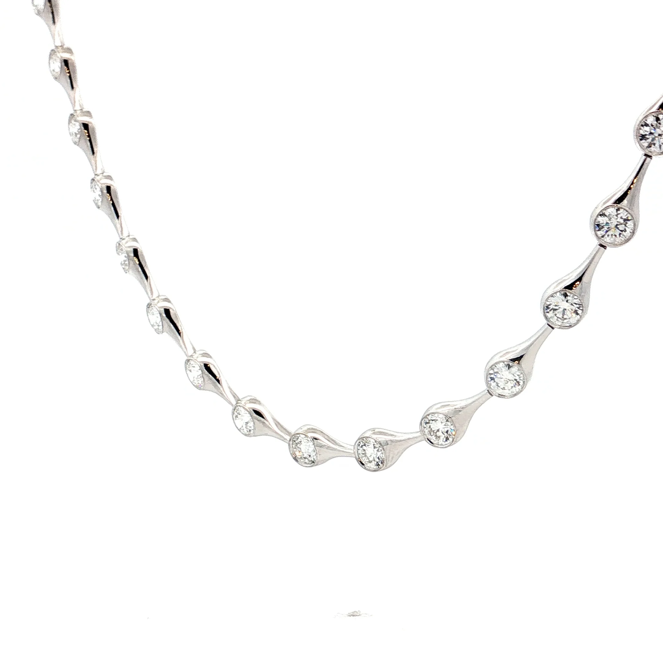 10.86 Diamond Station Necklace in 18k White Gold - Image 2